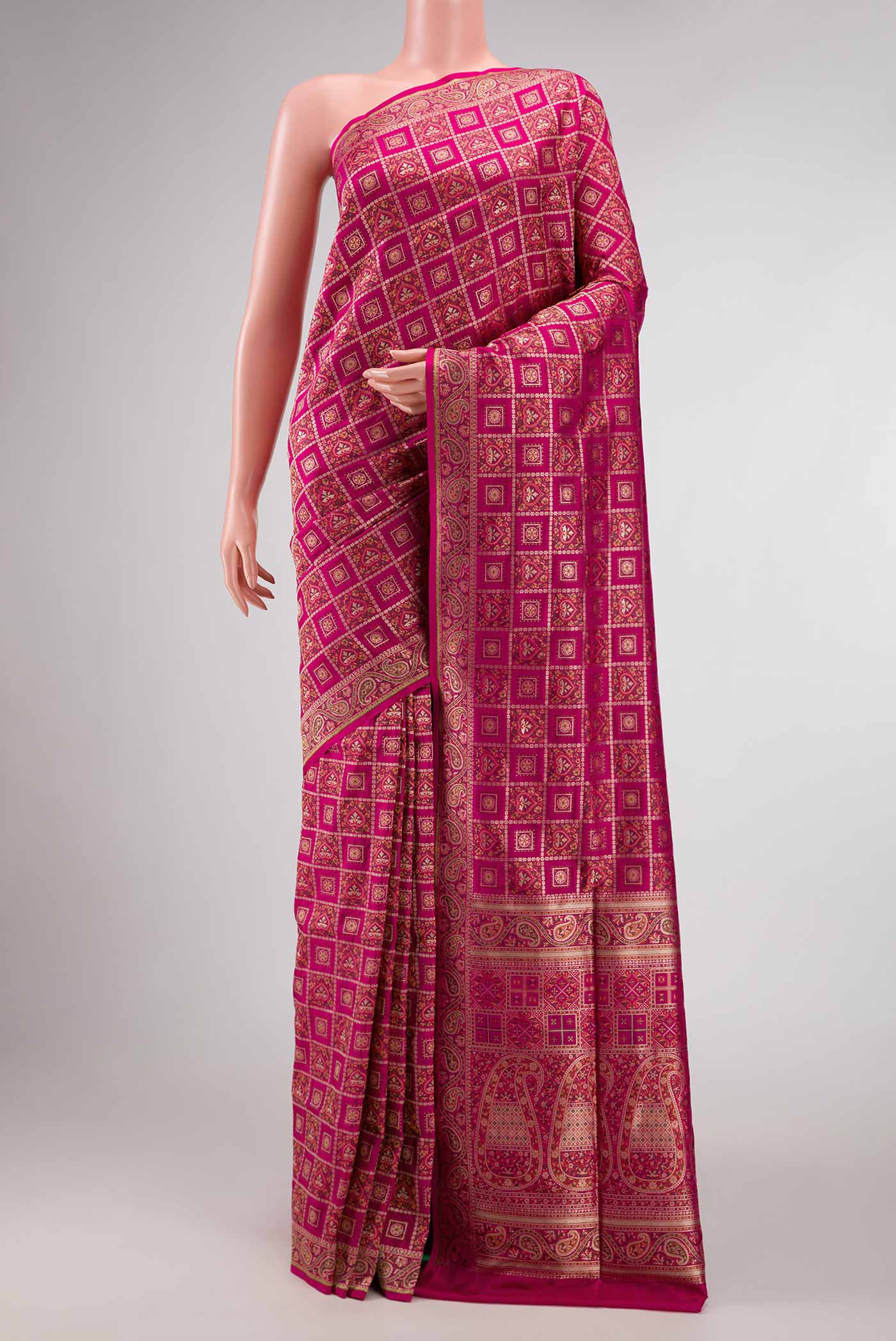 Pink Dual Tone Banarasi Silk Saree