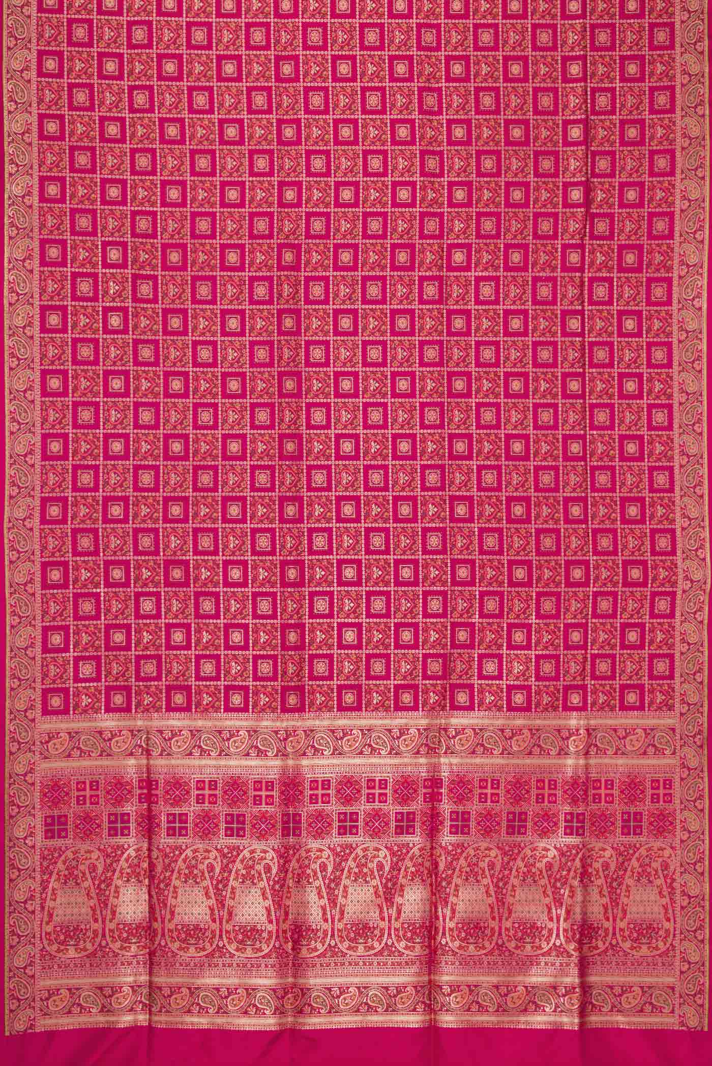 Pink Dual Tone Banarasi Silk Saree - Image 6