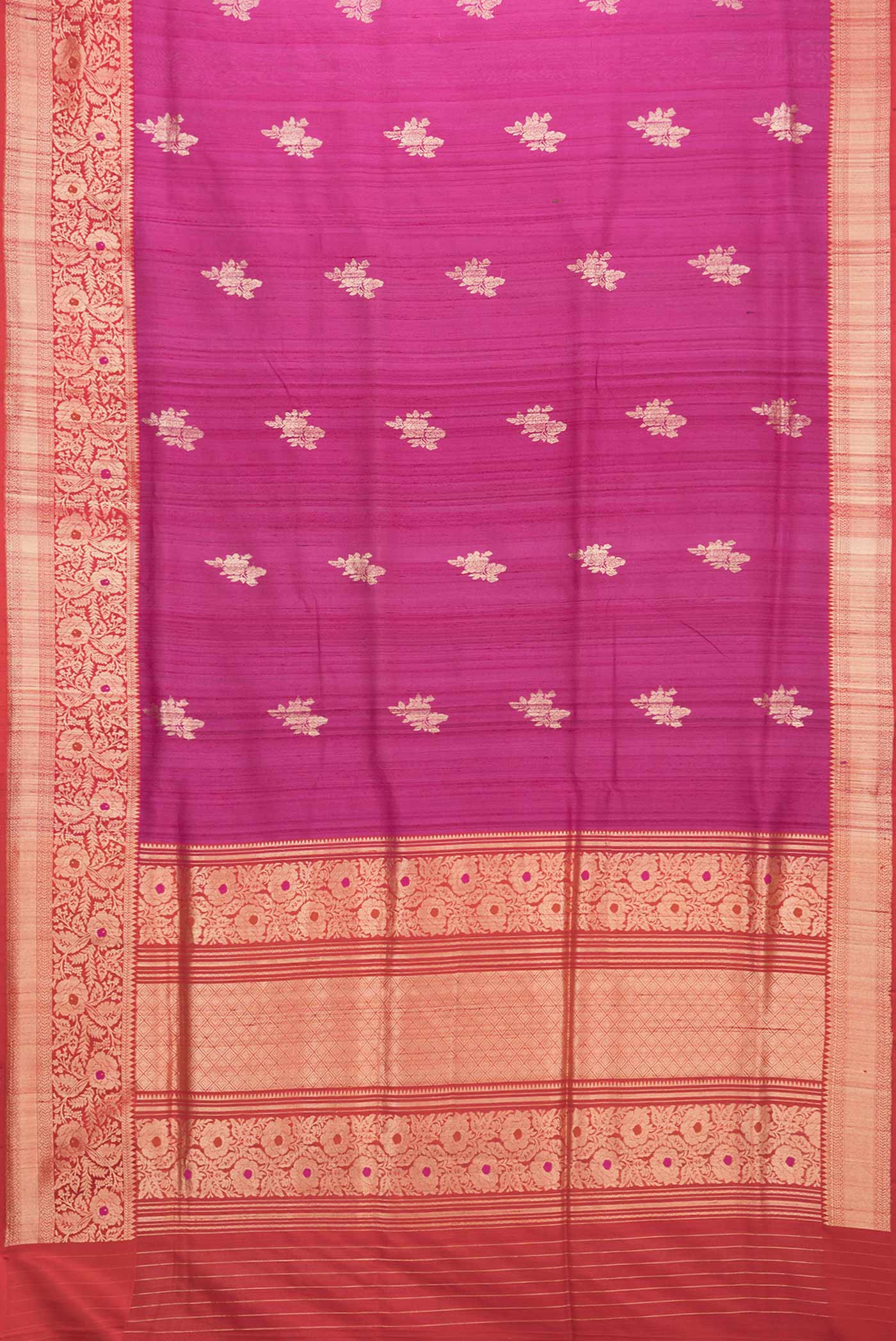 Pink Dual Tone Banarasi Silk Saree - Image 6
