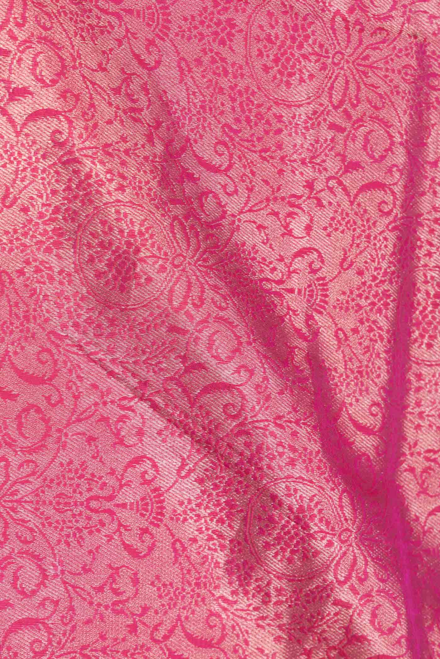 Pink Dual Tone Banarasi Silk Saree - Image 2