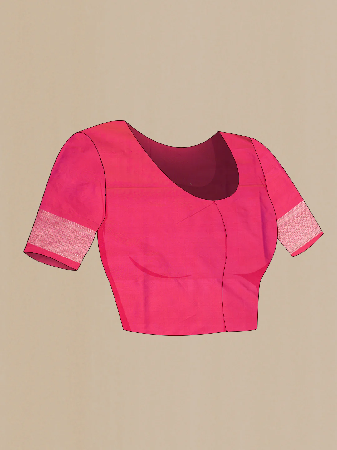 Pink Dual Tone Banarasi Silk Saree - Image 5