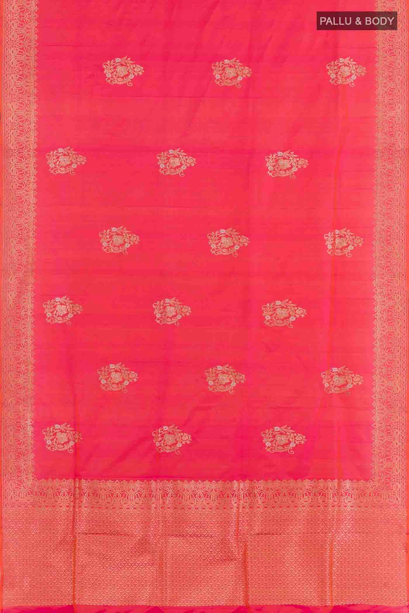 Pink Dual Tone Banarasi Silk Saree - Image 6