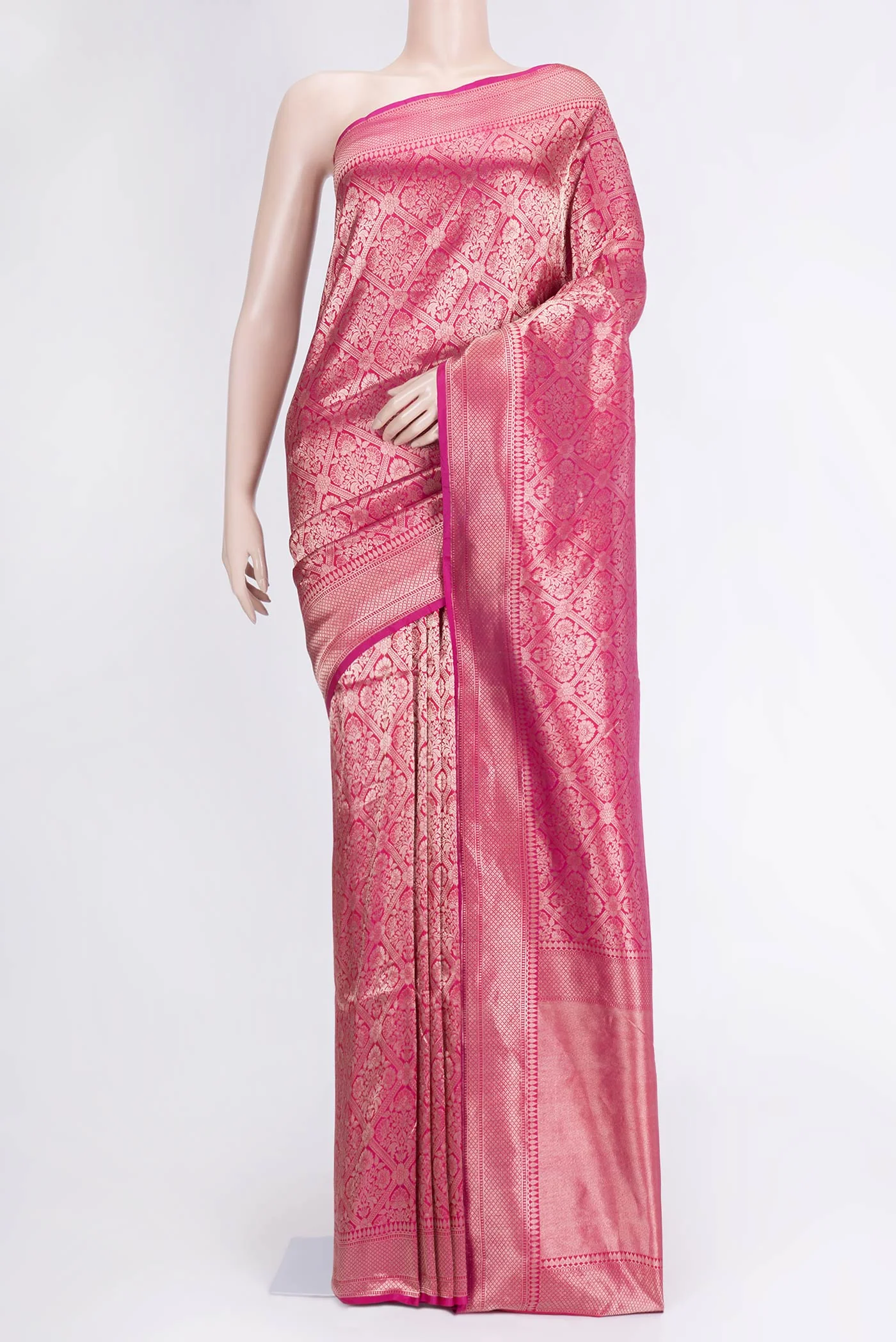 Pink Banarasi Silk Saree
