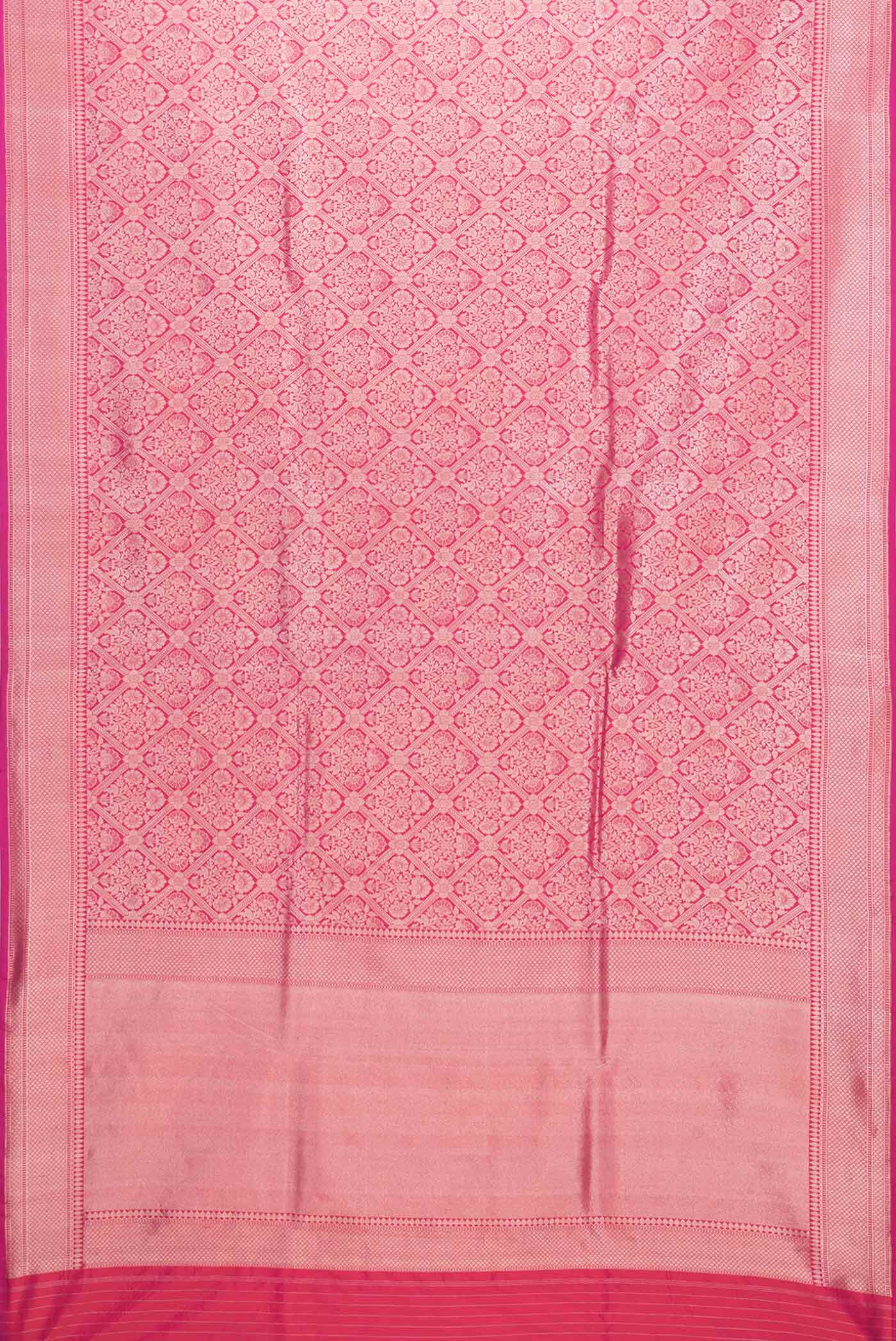 Pink Banarasi Silk Saree - Image 6