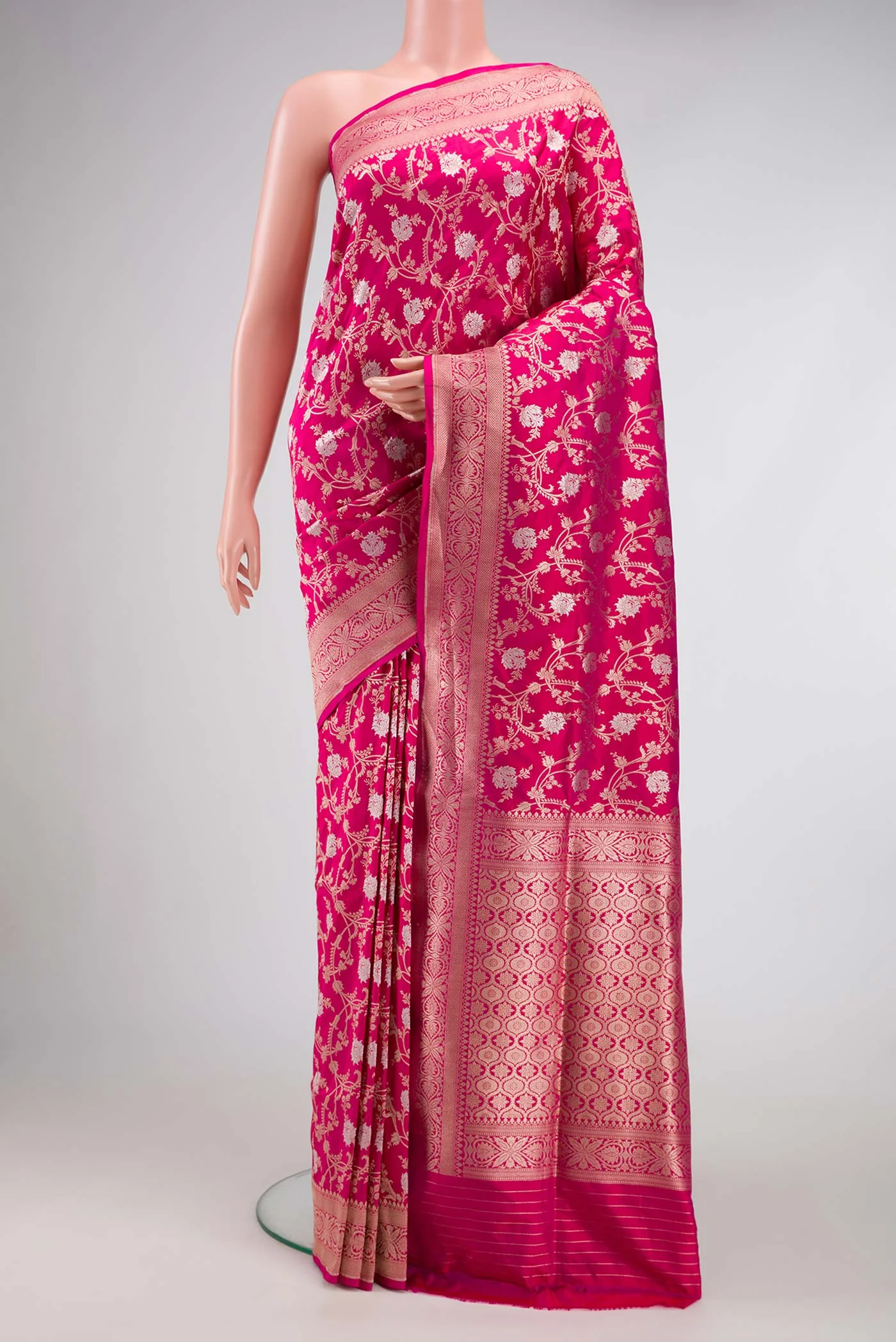 Pink Dual Tone Banarasi Silk Saree