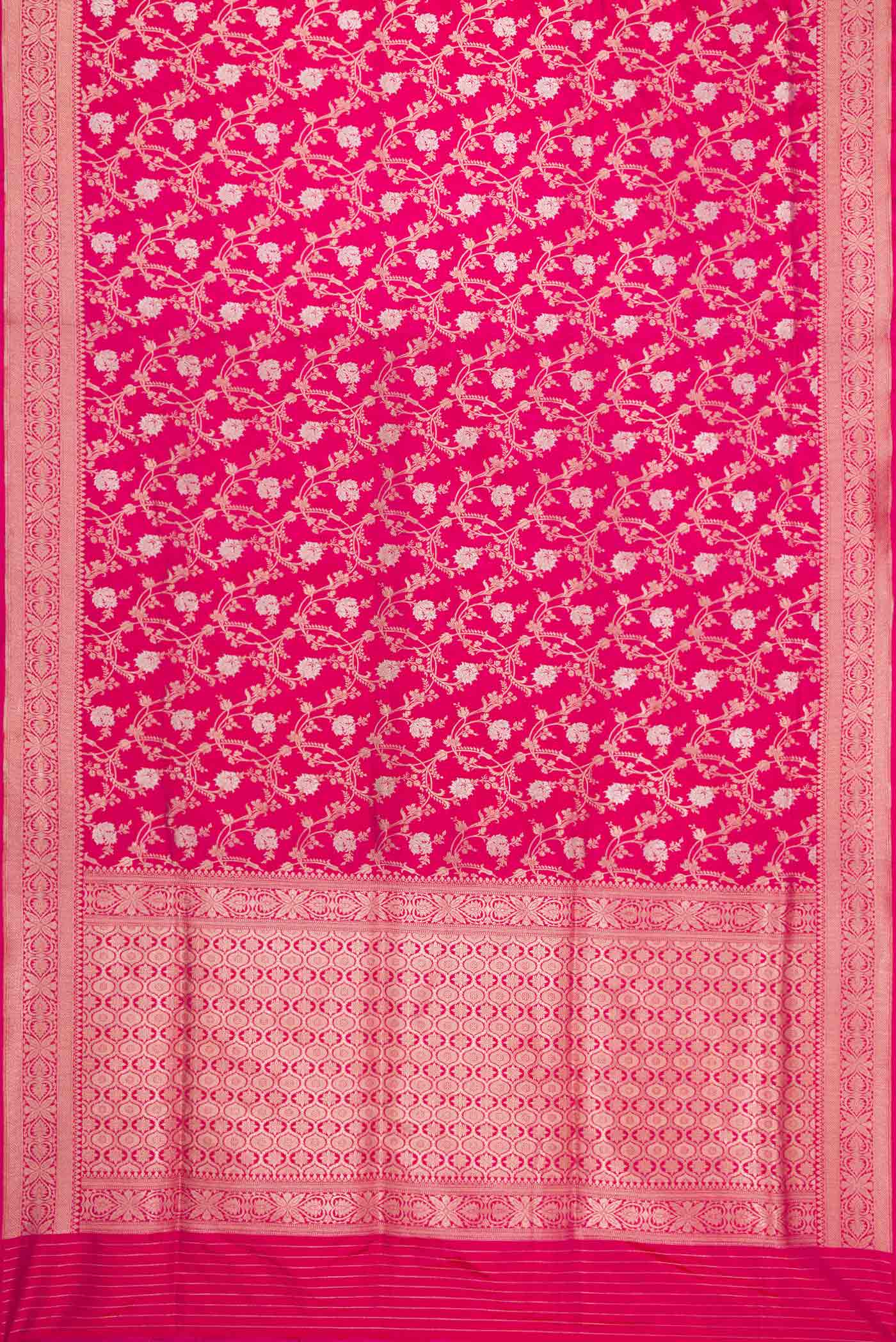 Pink Dual Tone Banarasi Silk Saree - Image 6