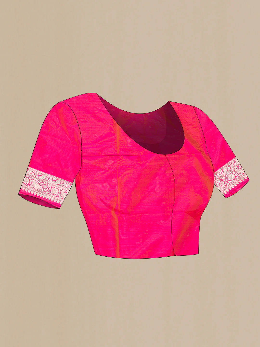 Pink Dual Tone Banarasi Silk Saree - Image 5