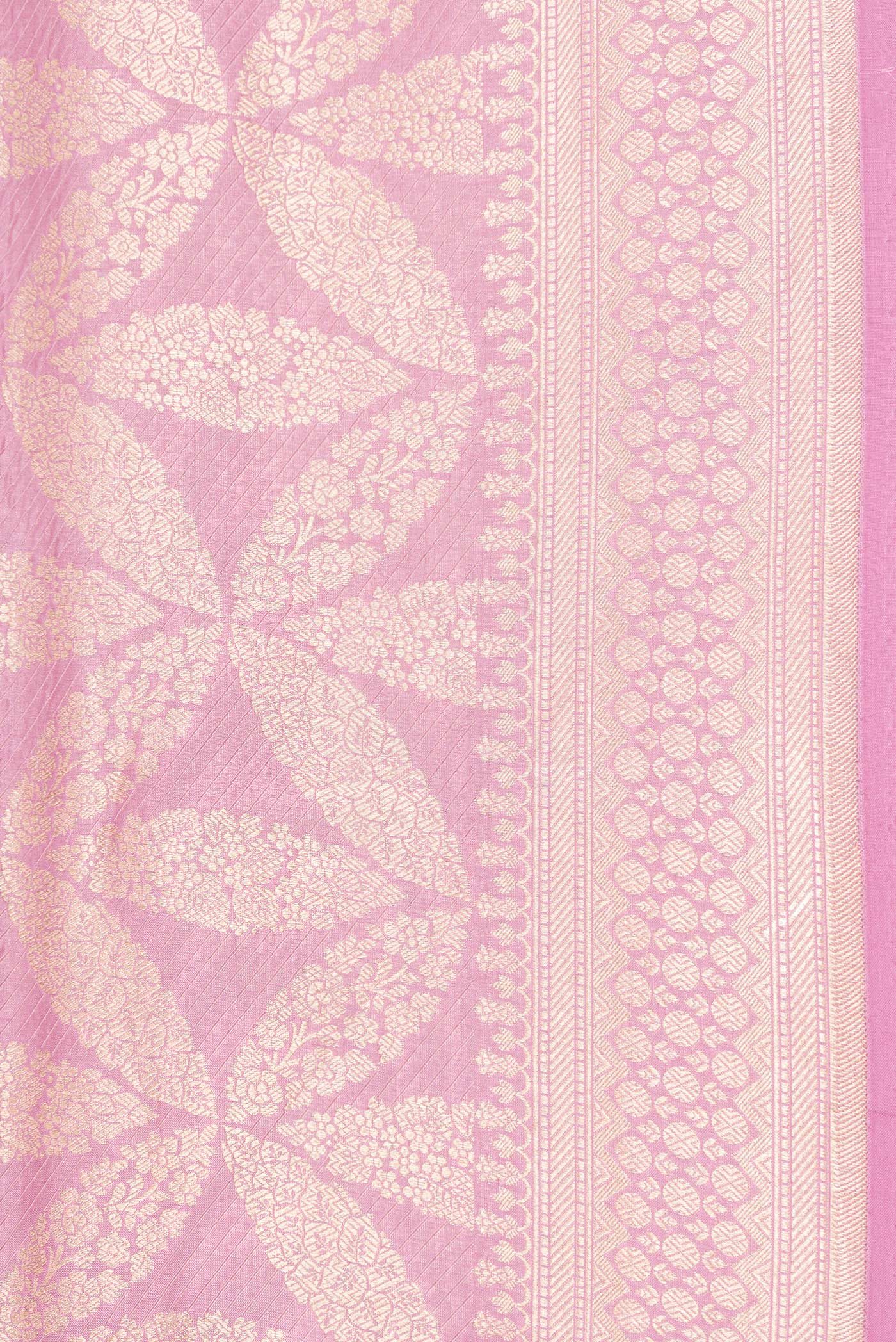 Rose pink Banarasi Silk Saree - Image 3