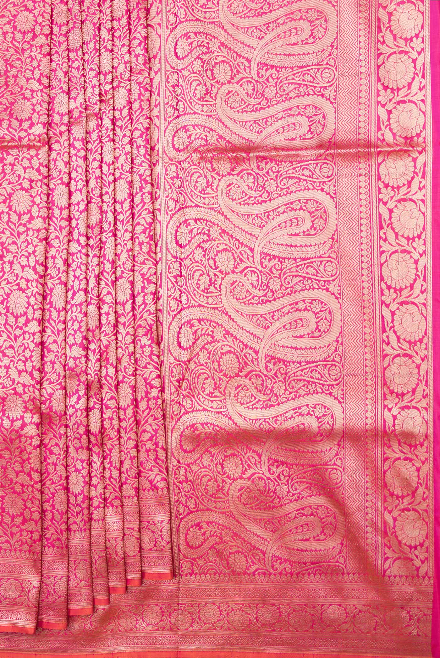 Pink Banarasi Silk Saree - Image 4