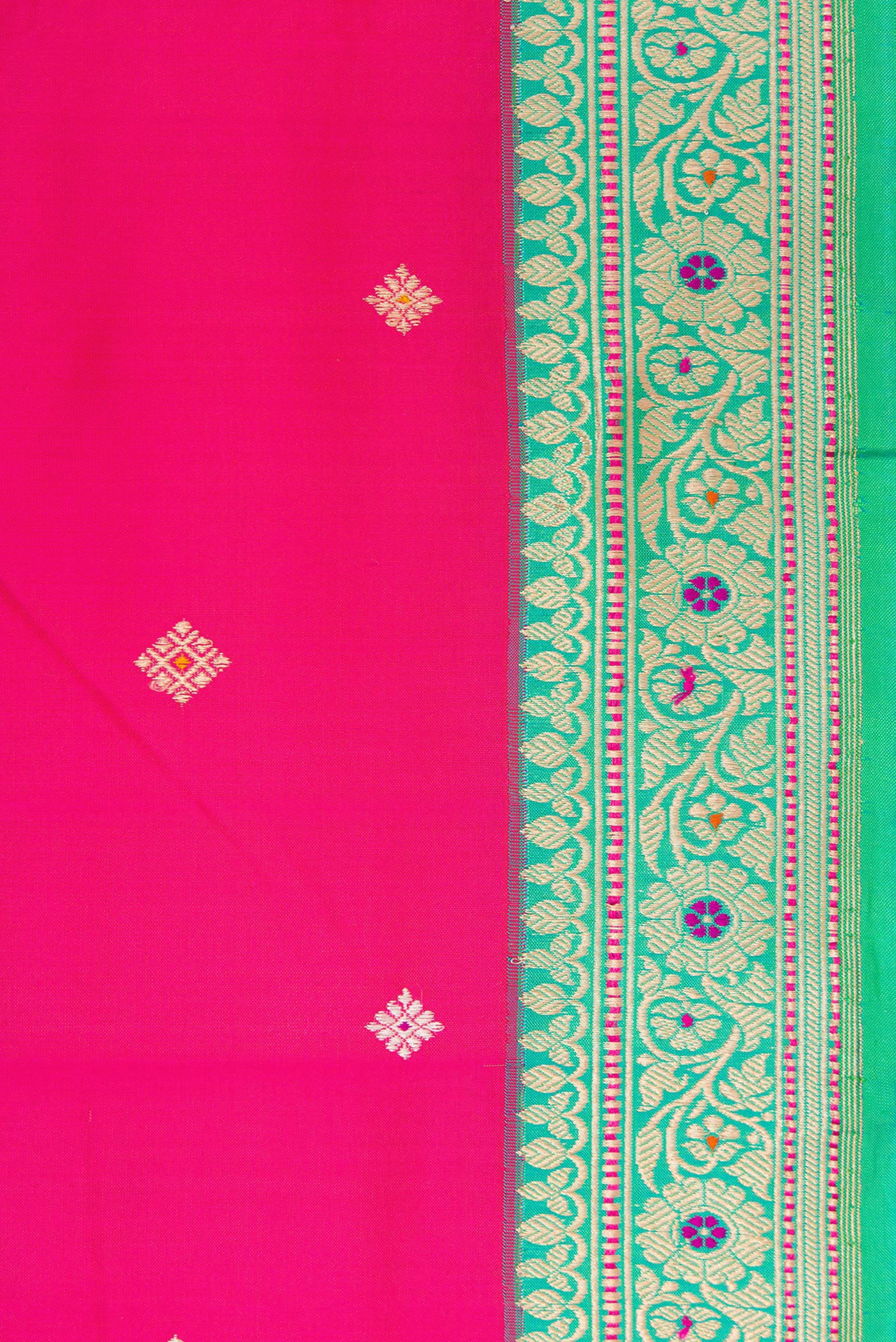 Pink Banarasi Silk Saree - Image 3