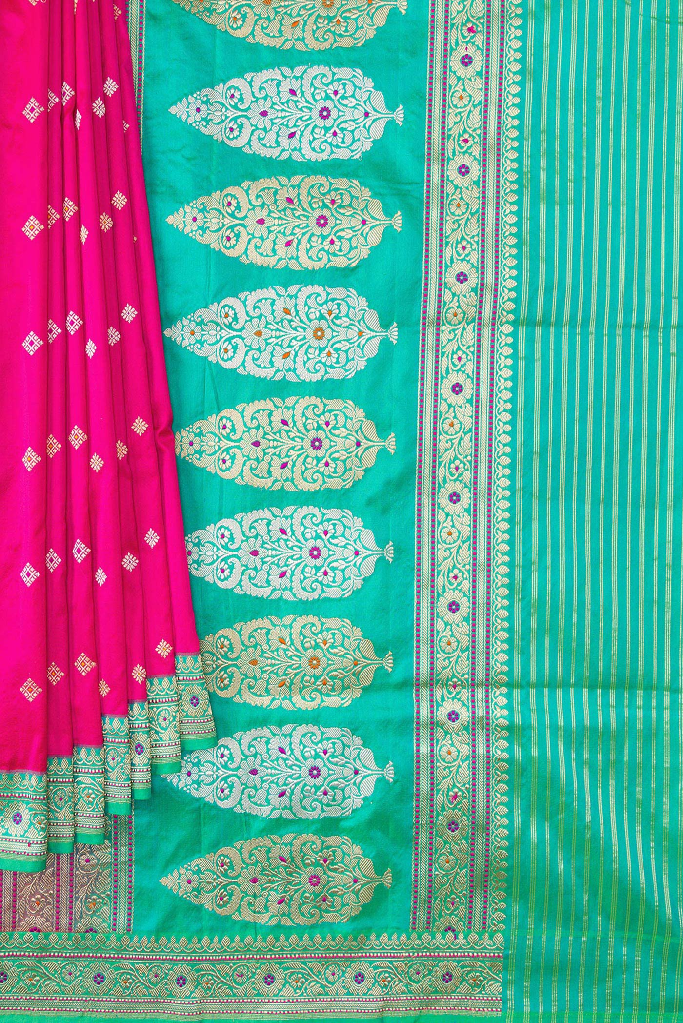 Pink Banarasi Silk Saree - Image 4