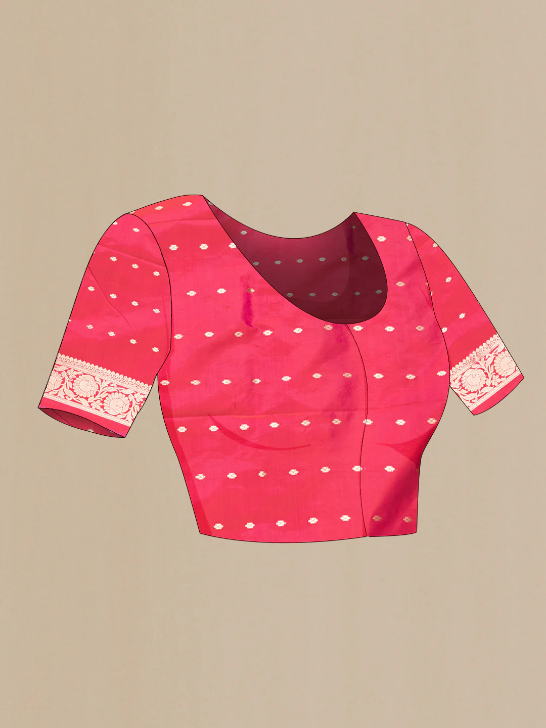 Pink Banarasi Silk Saree - Image 5