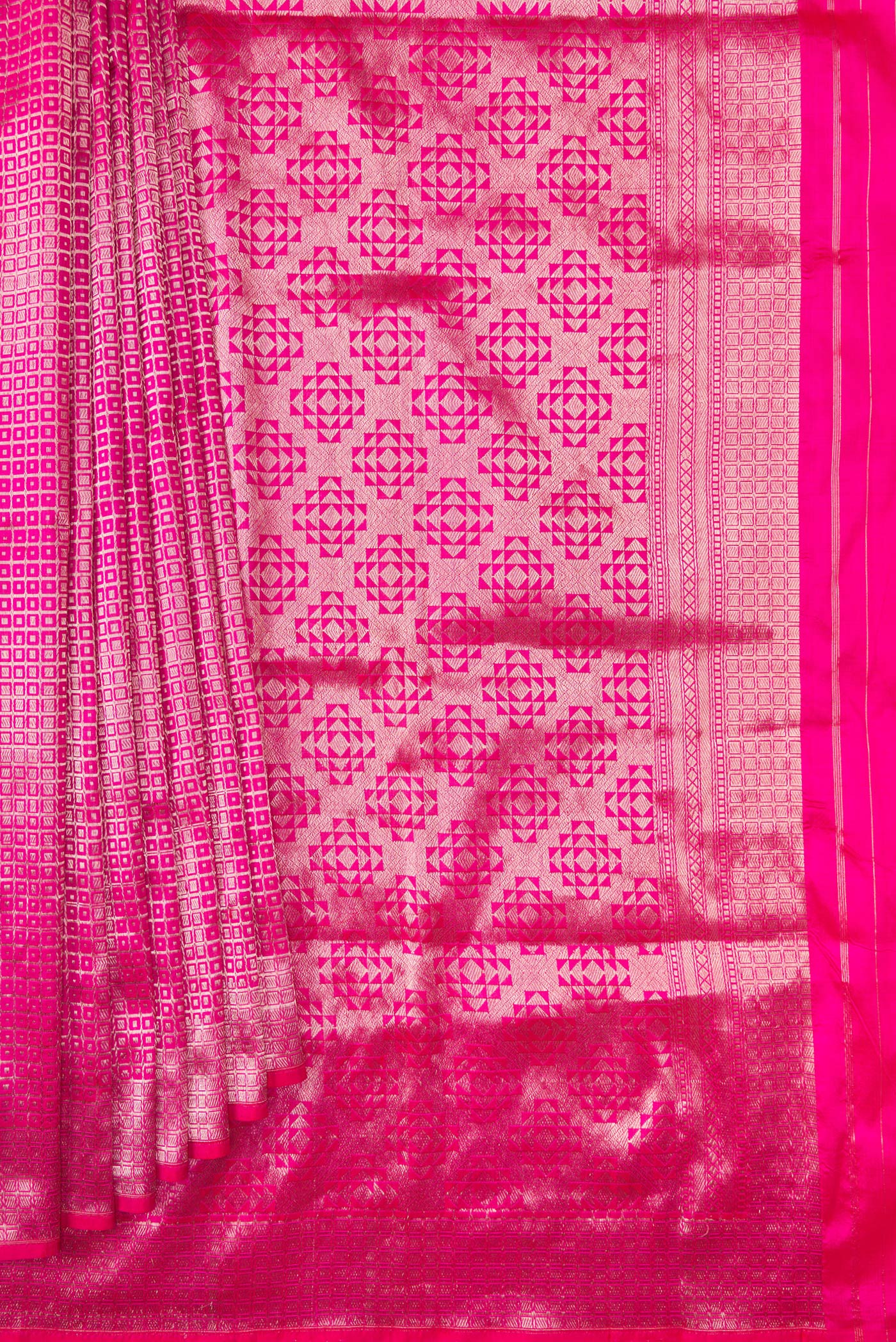 Pink Banarasi Silk Saree - Image 5