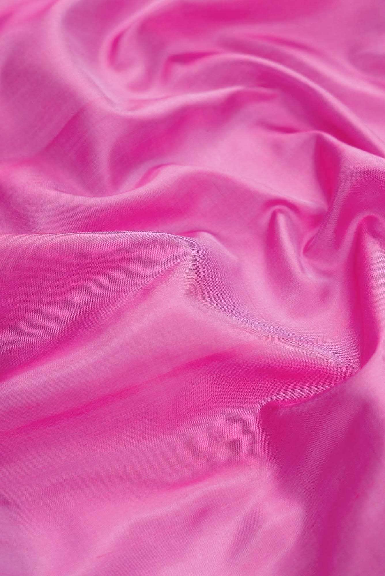 Pure Silk Pure Zari Pink Dual Tone Banarasi Saree - Image 3