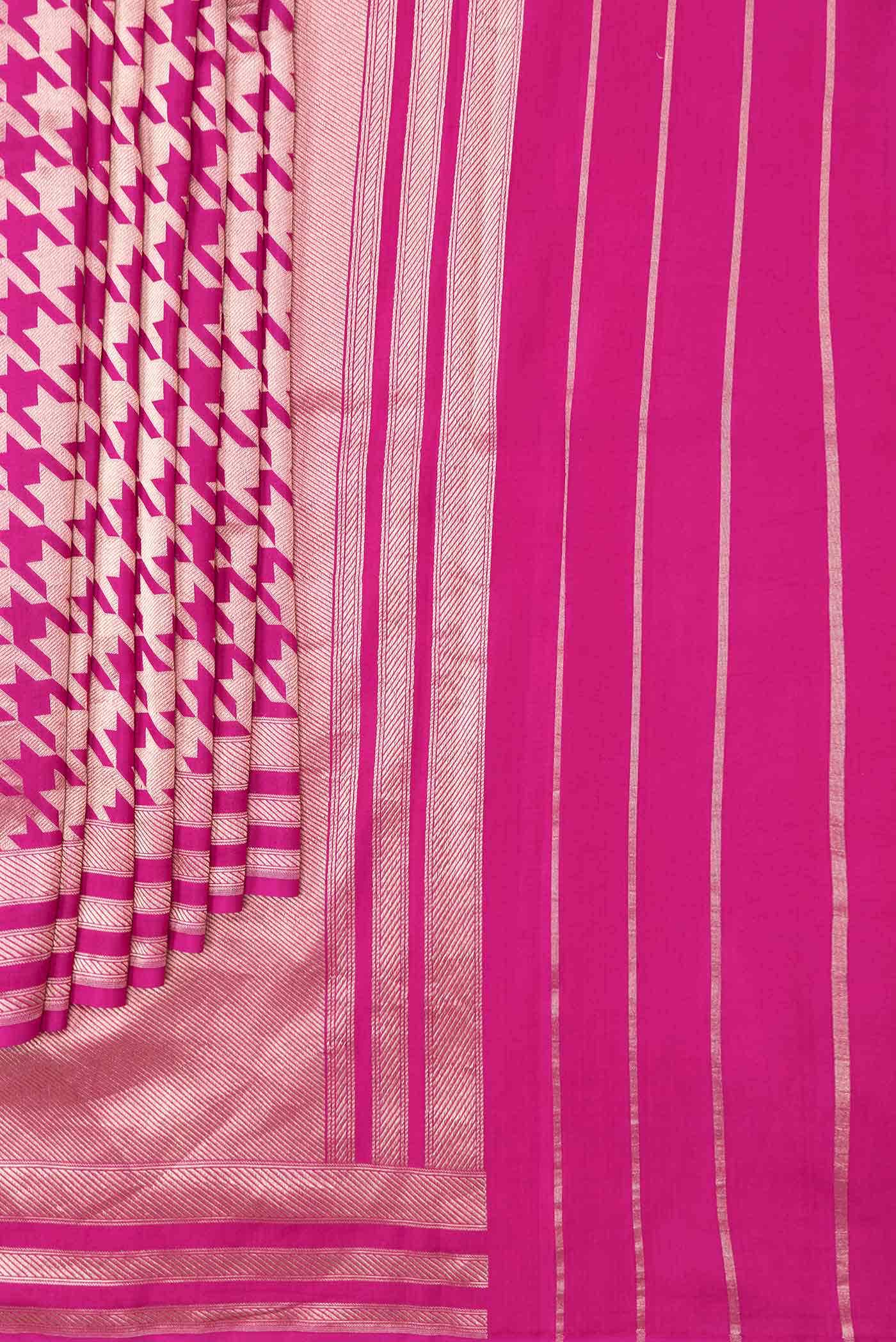 Pink Dual Tone Banarasi Silk Saree - Image 2