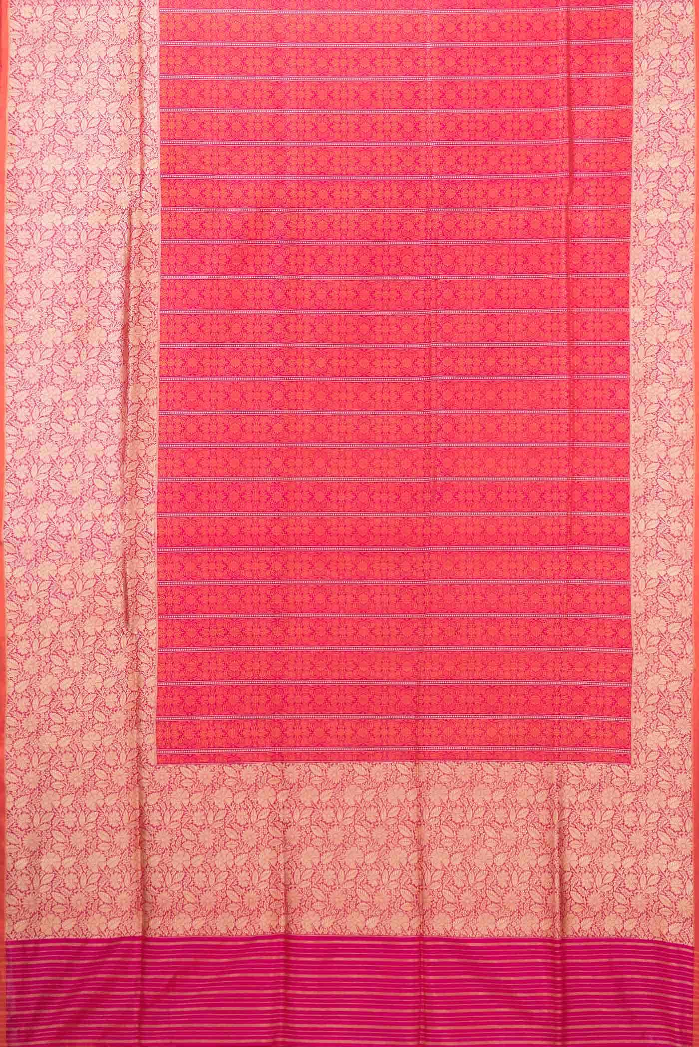 Pink Dual Tone Banarasi Silk Saree - Image 4