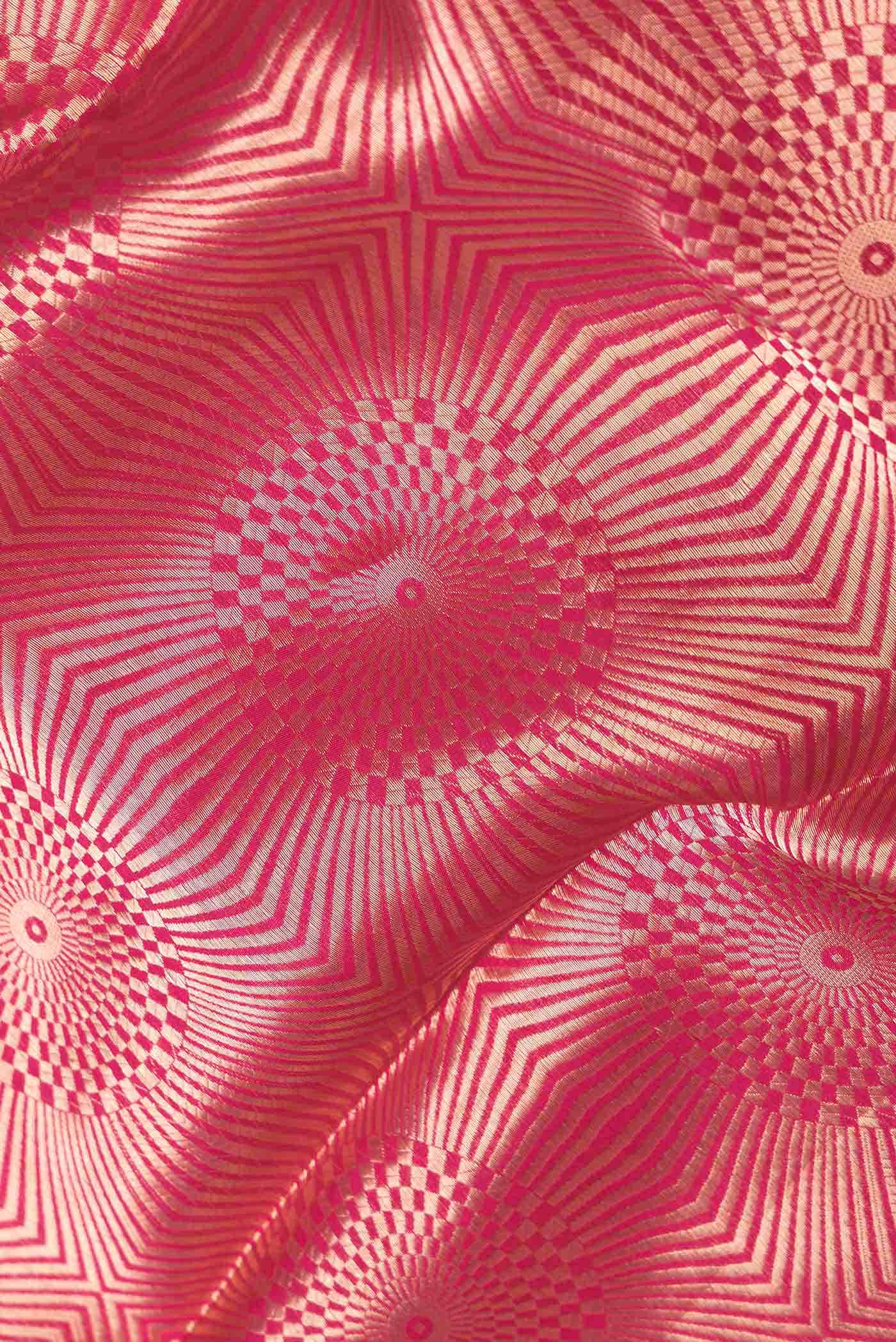 Pink Dual Tone Banarasi Silk Saree - Image 2