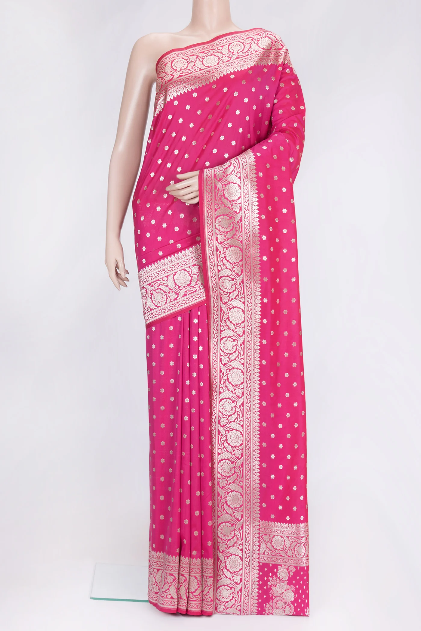 Pink Blended Banarasi Silk Saree