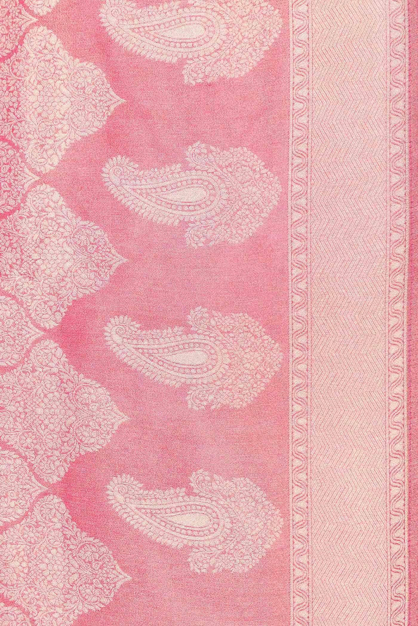 Pink Dual Tone Blended Banarasi Silk Saree - Image 3