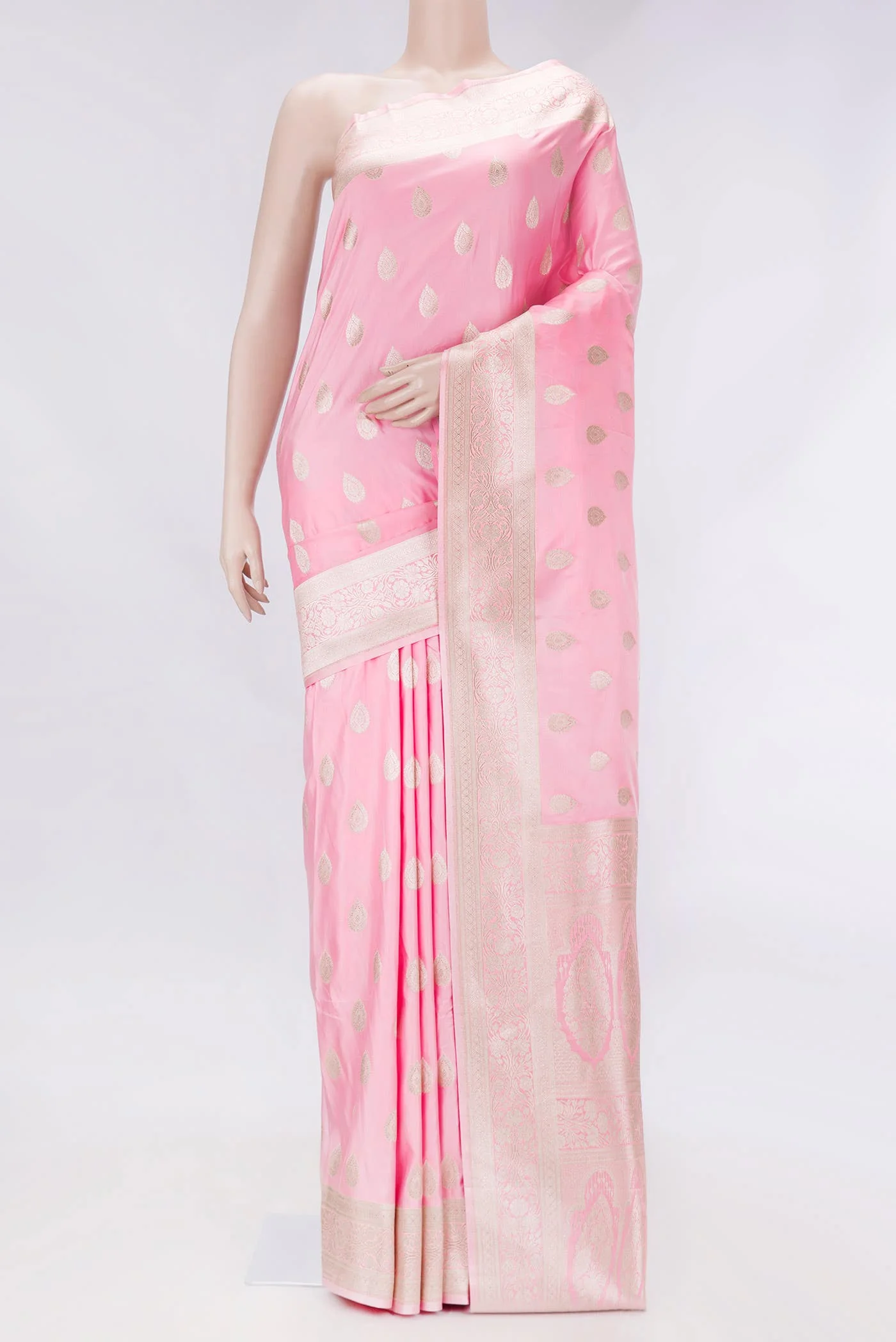 Pink Dual Tone Blended Banarasi Silk Saree