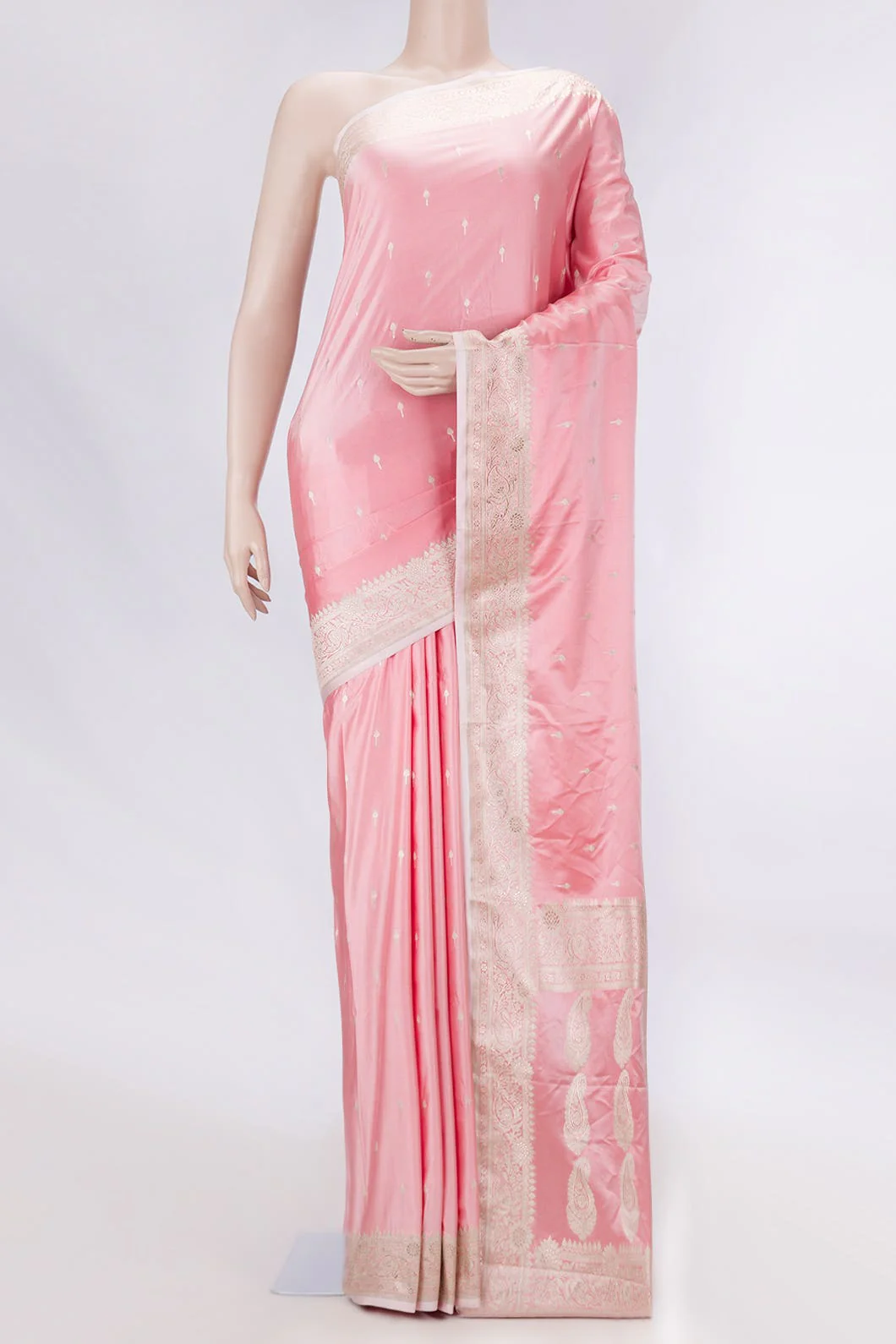 Pink Dual Tone Blended Banarasi Silk Saree