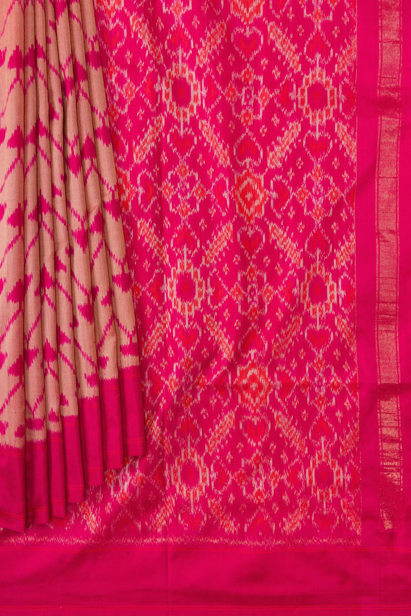 Pink Pochampally Silk Saree - Image 4