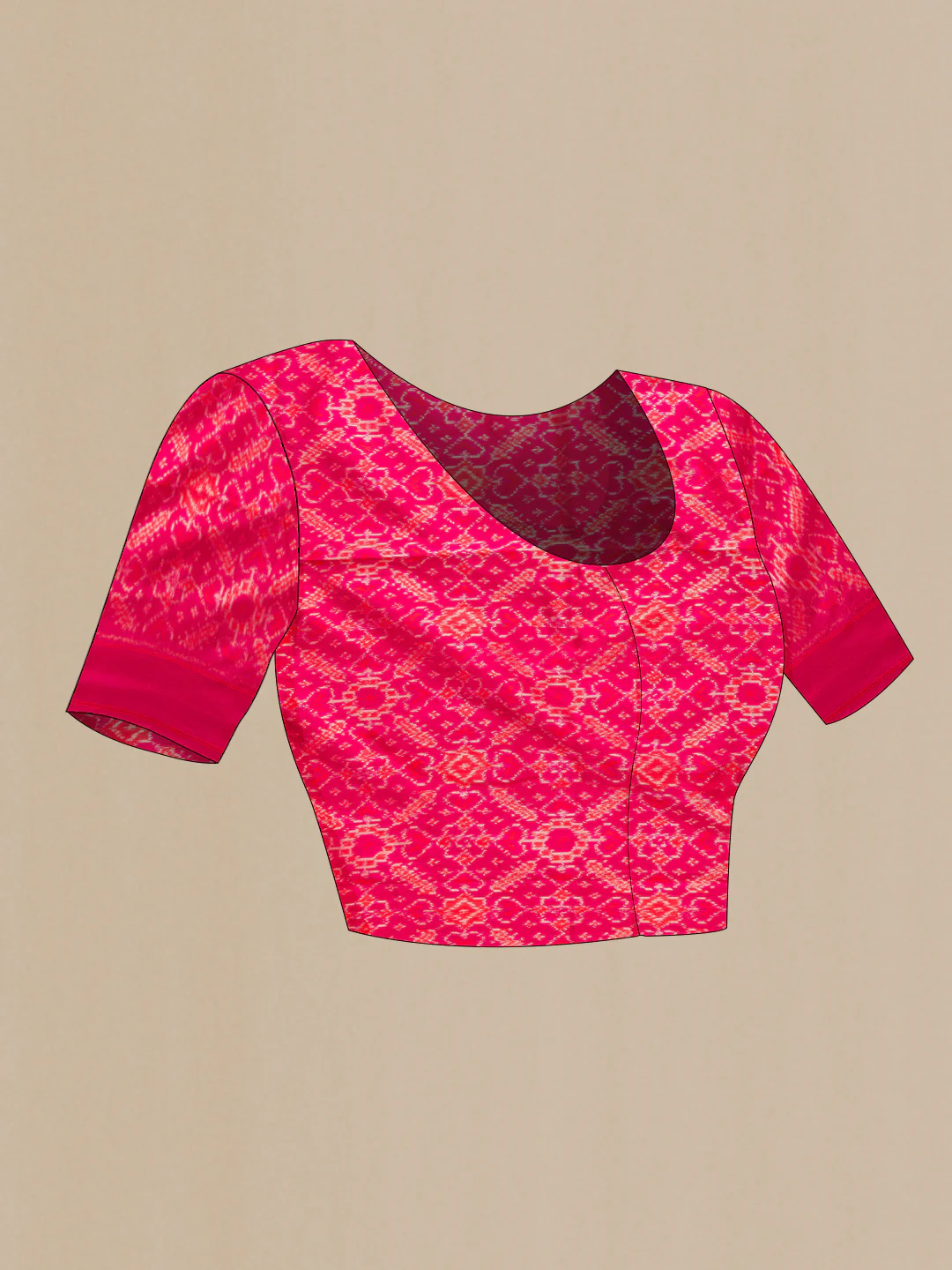 Pink Pochampally Silk Saree - Image 5