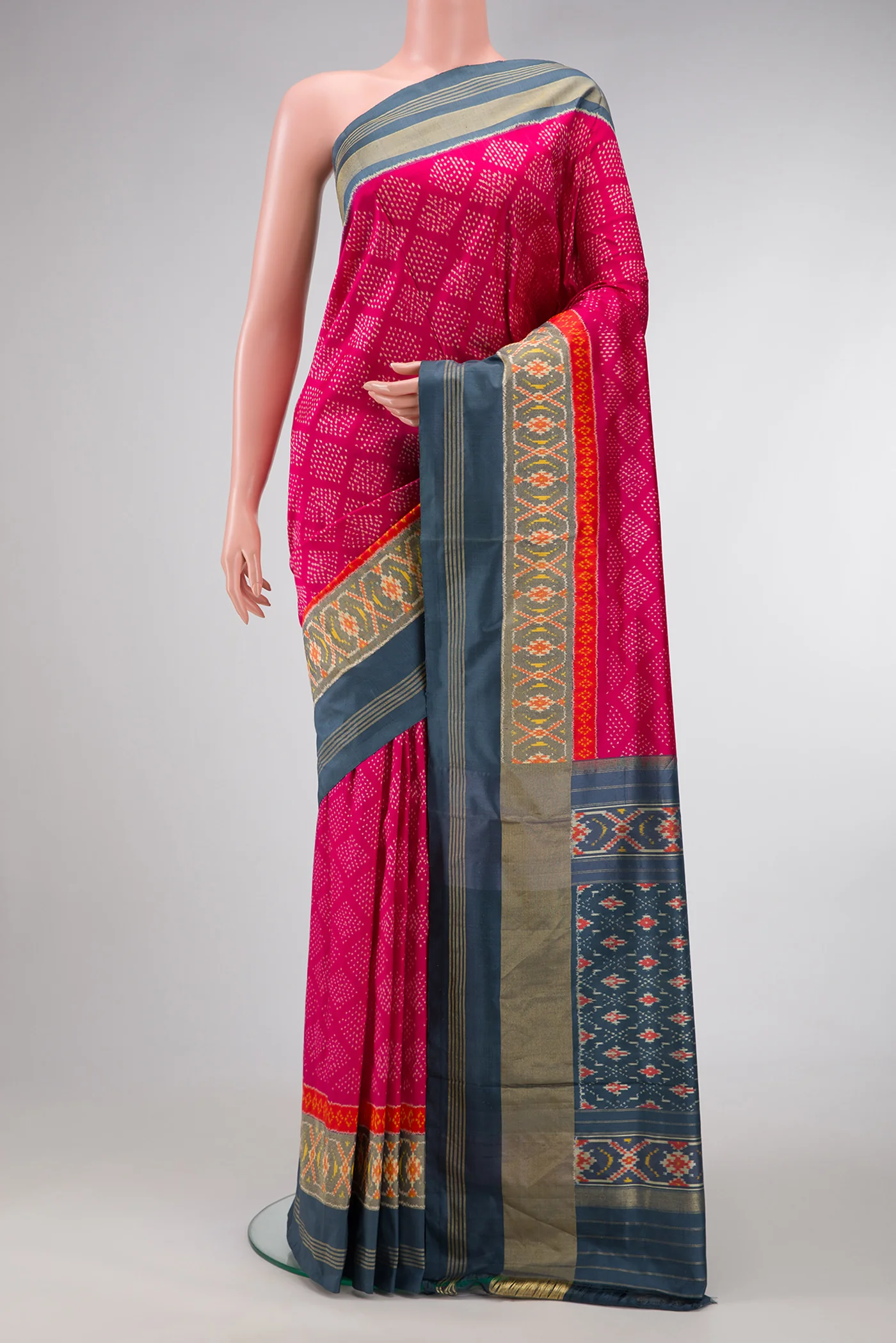 Pink Double Ikat Saree
