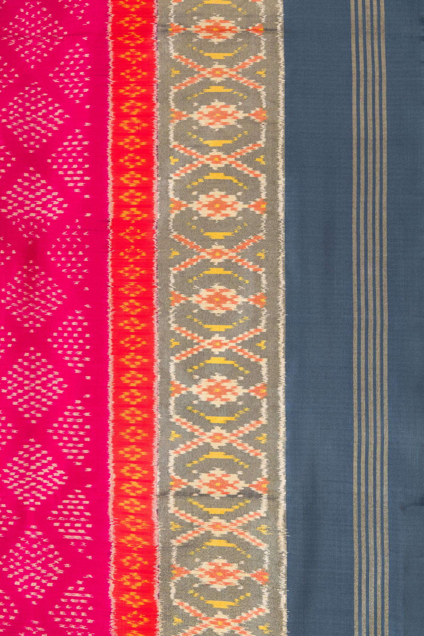 Pink Double Ikat Saree - Image 3