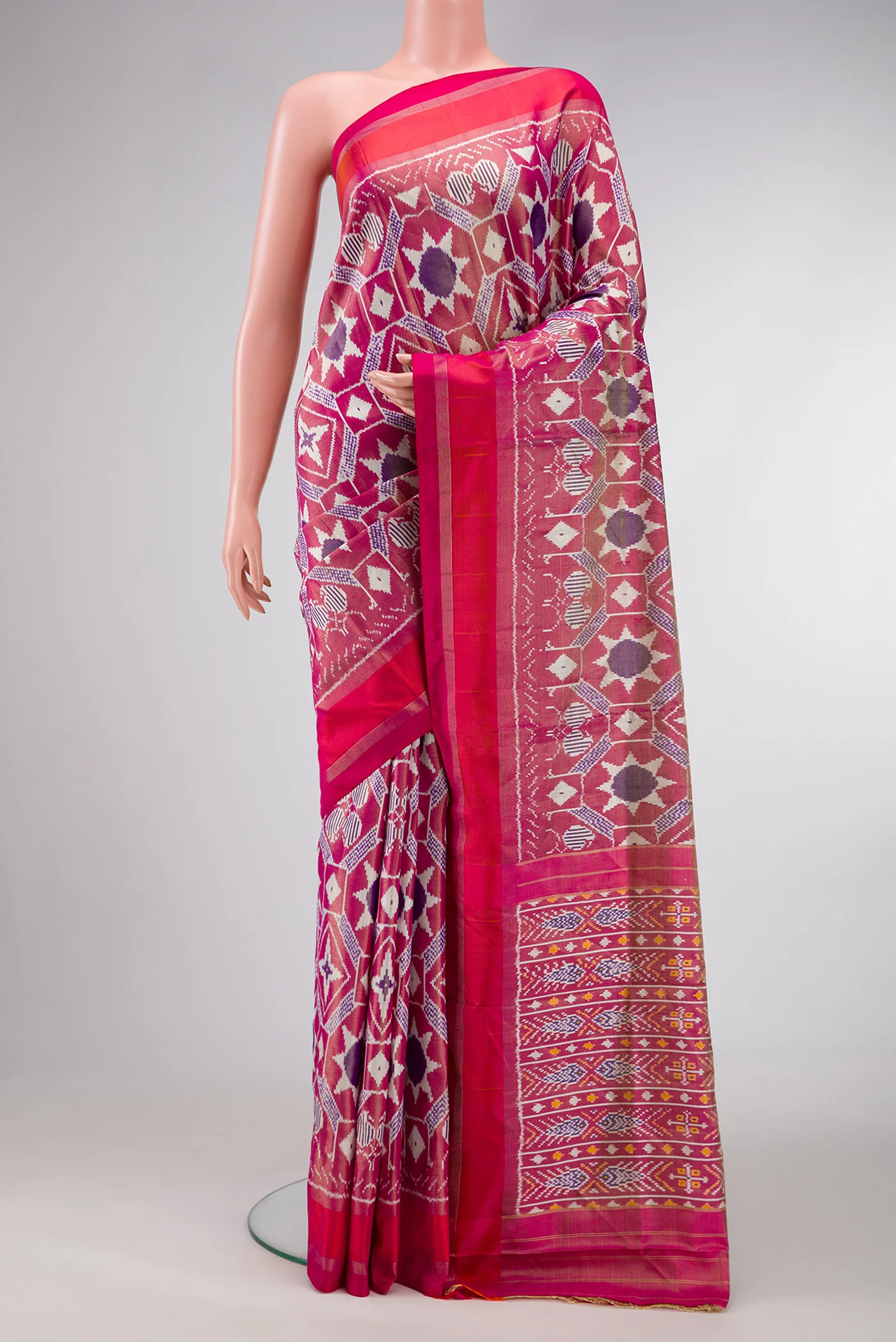 Pink Pochampally Silk Saree