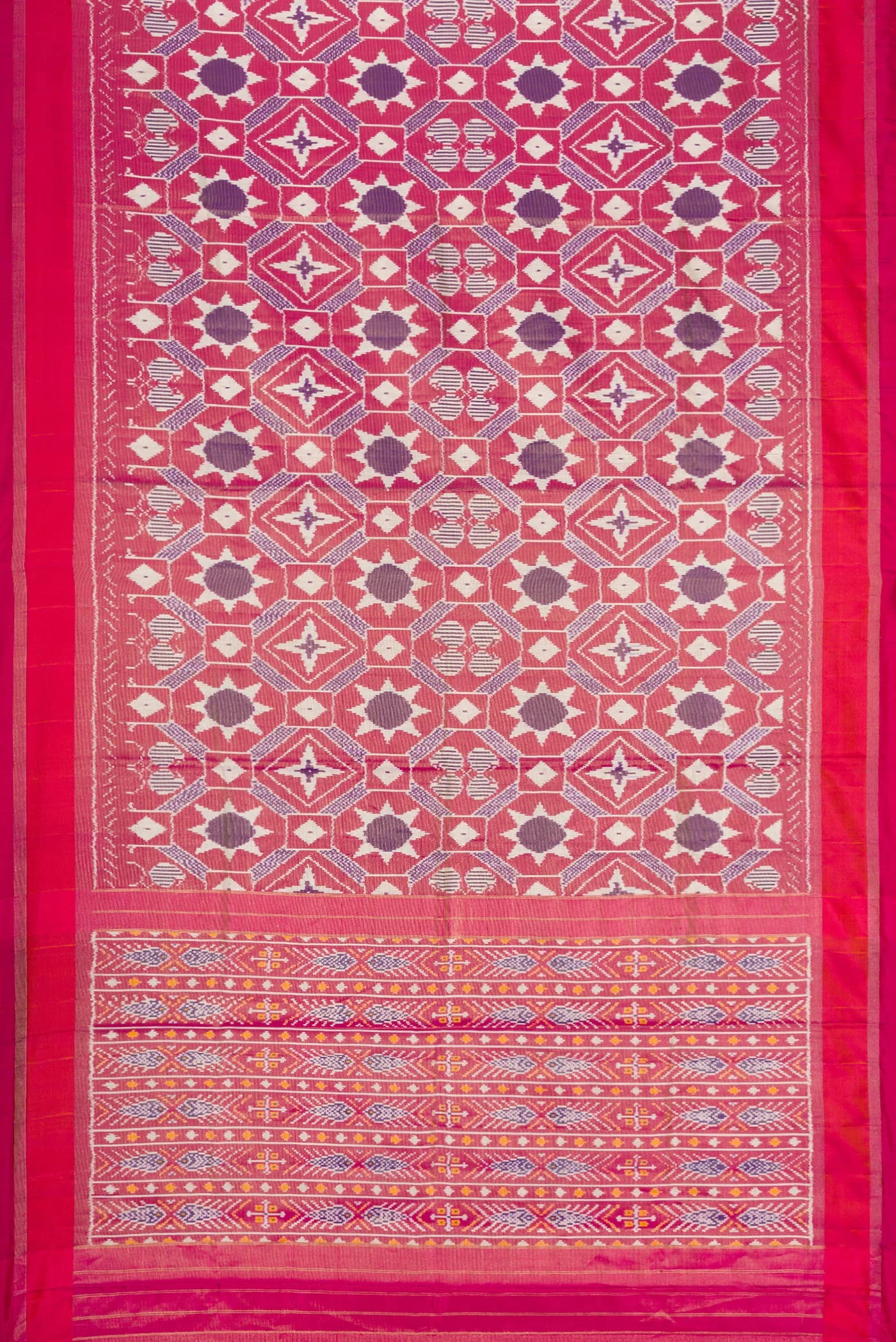 Pink Pochampally Silk Saree - Image 6