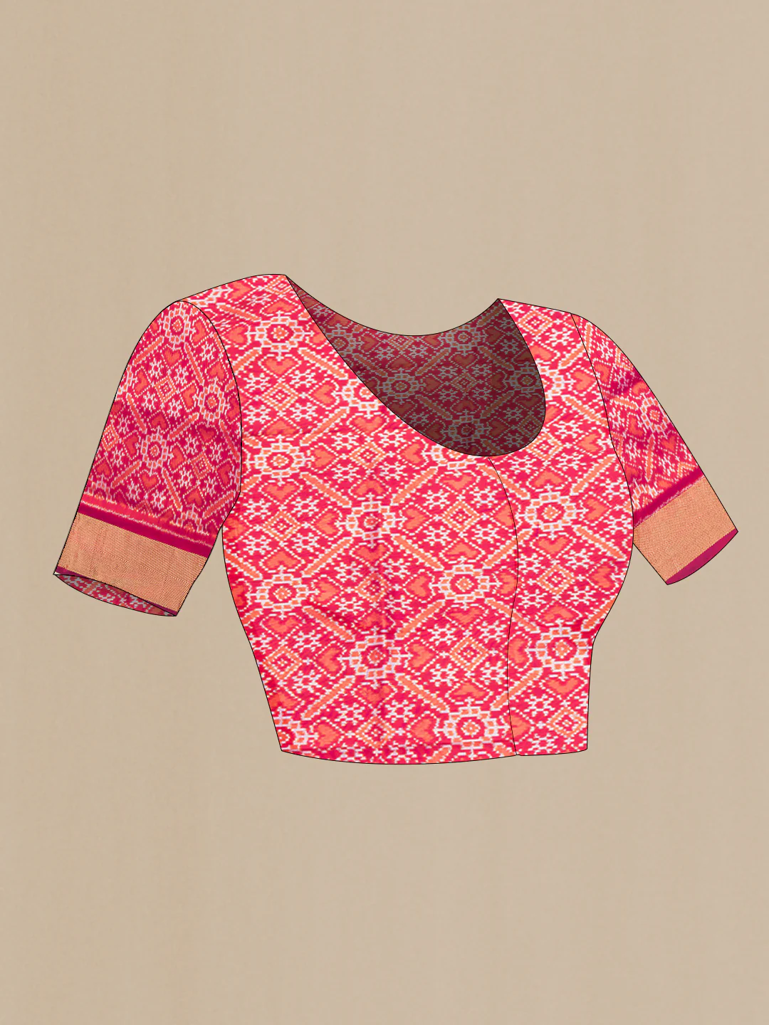 Pink Pochampally Silk Saree - Image 5