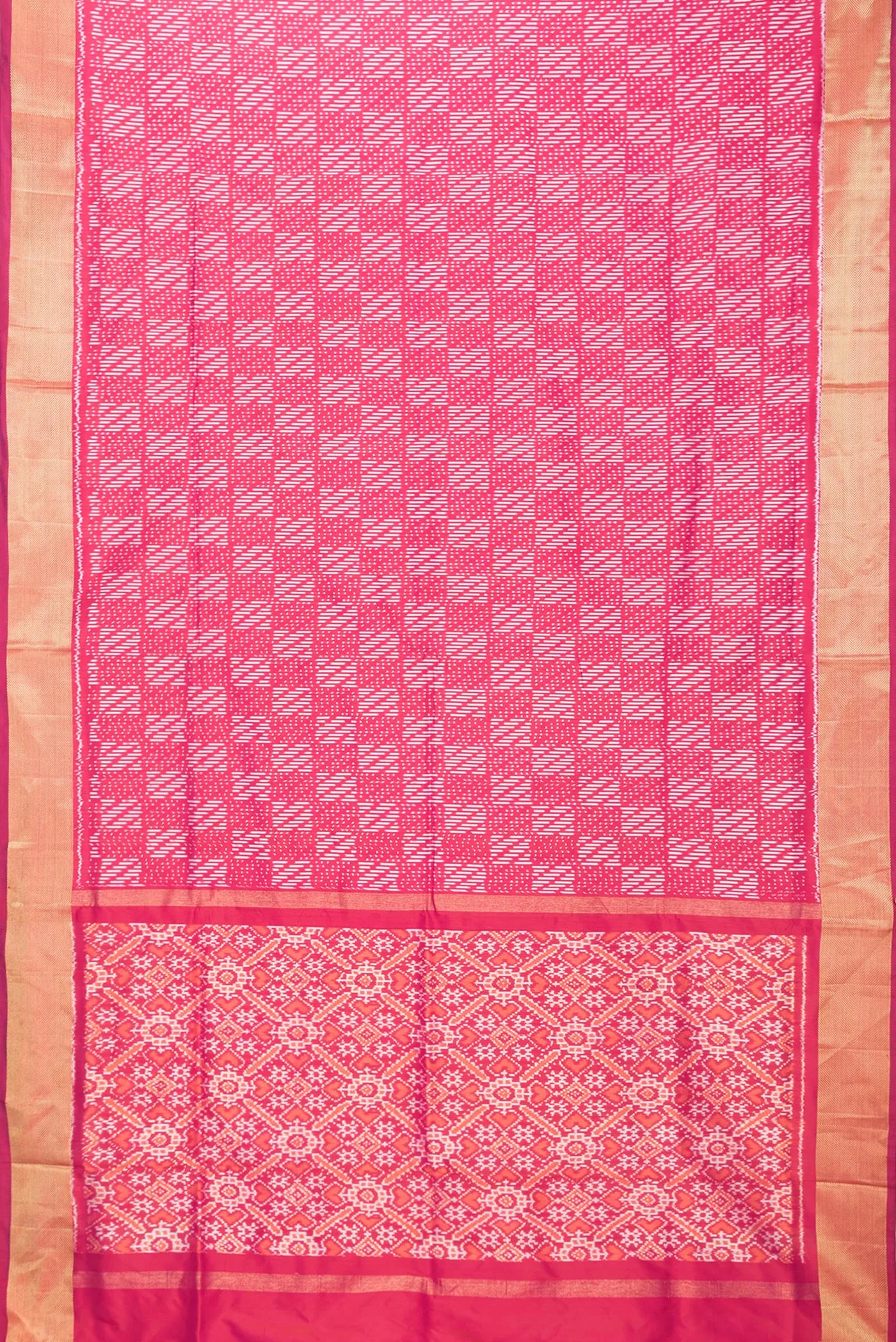 Pink Pochampally Silk Saree - Image 6