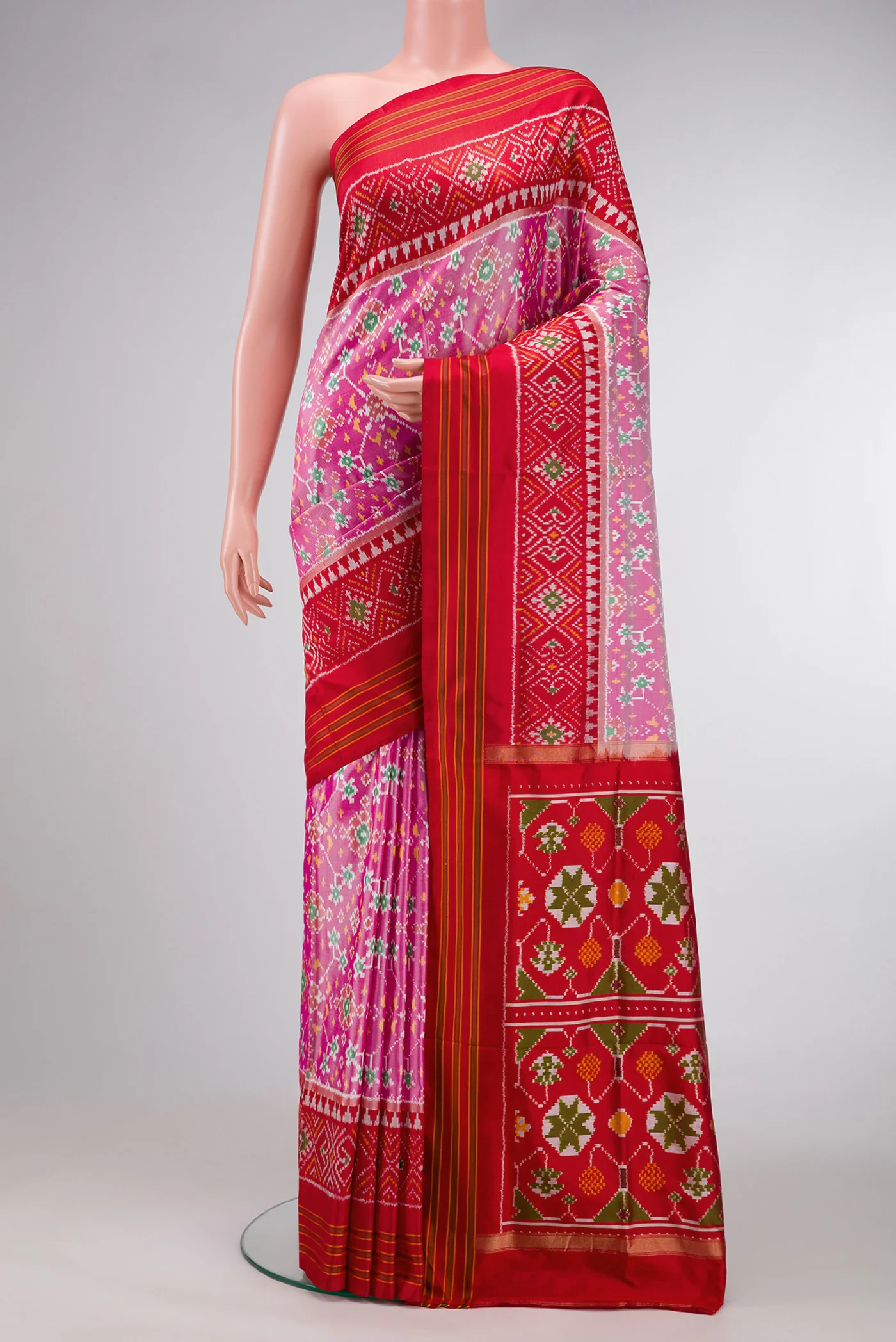 Pink Pochampally Silk Saree
