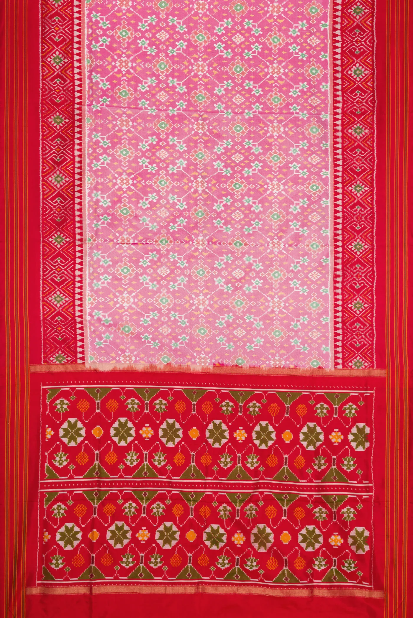 Pink Pochampally Silk Saree - Image 6