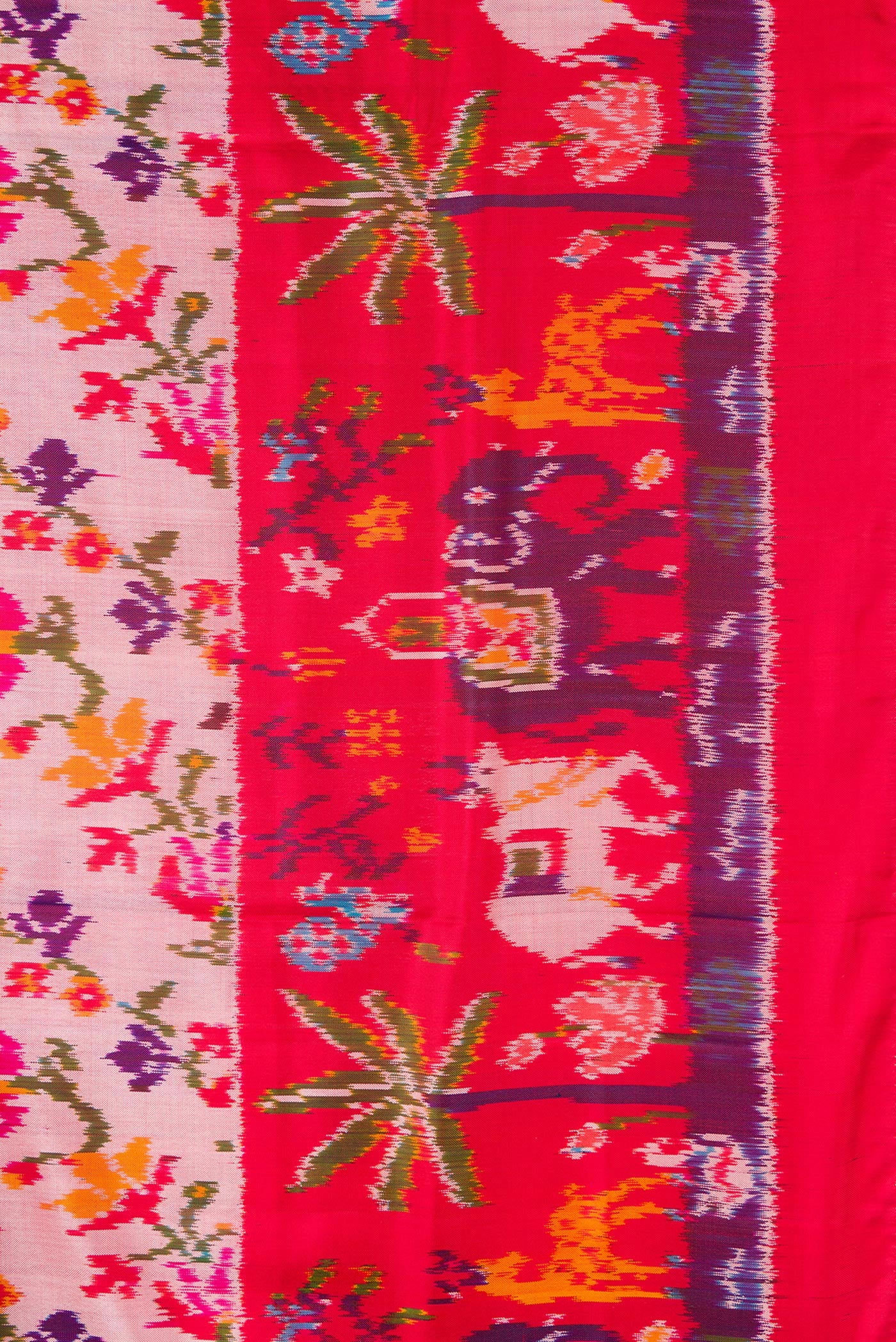 Rose pink Double Ikat Saree - Image 3