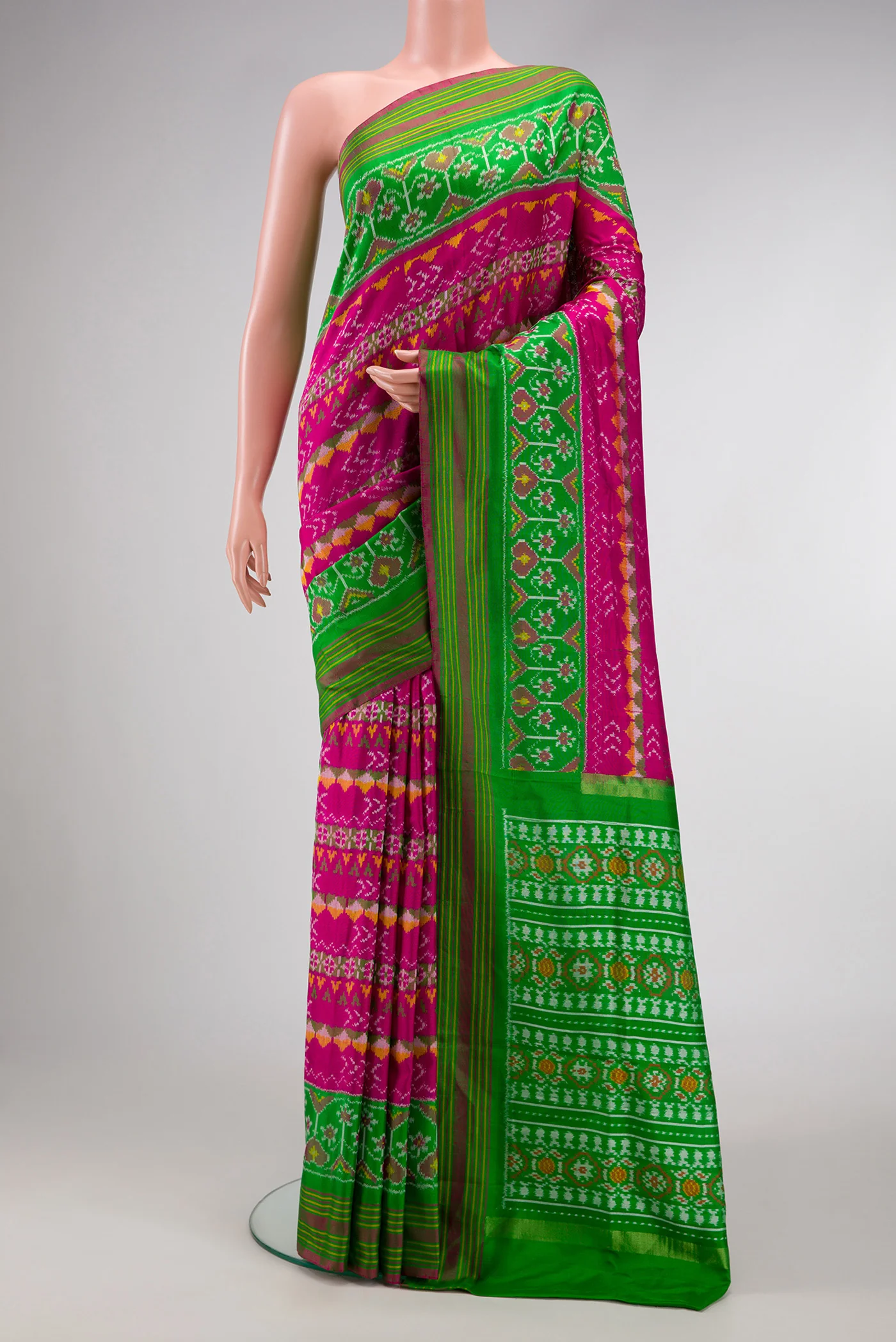 Pink Double Ikat Saree