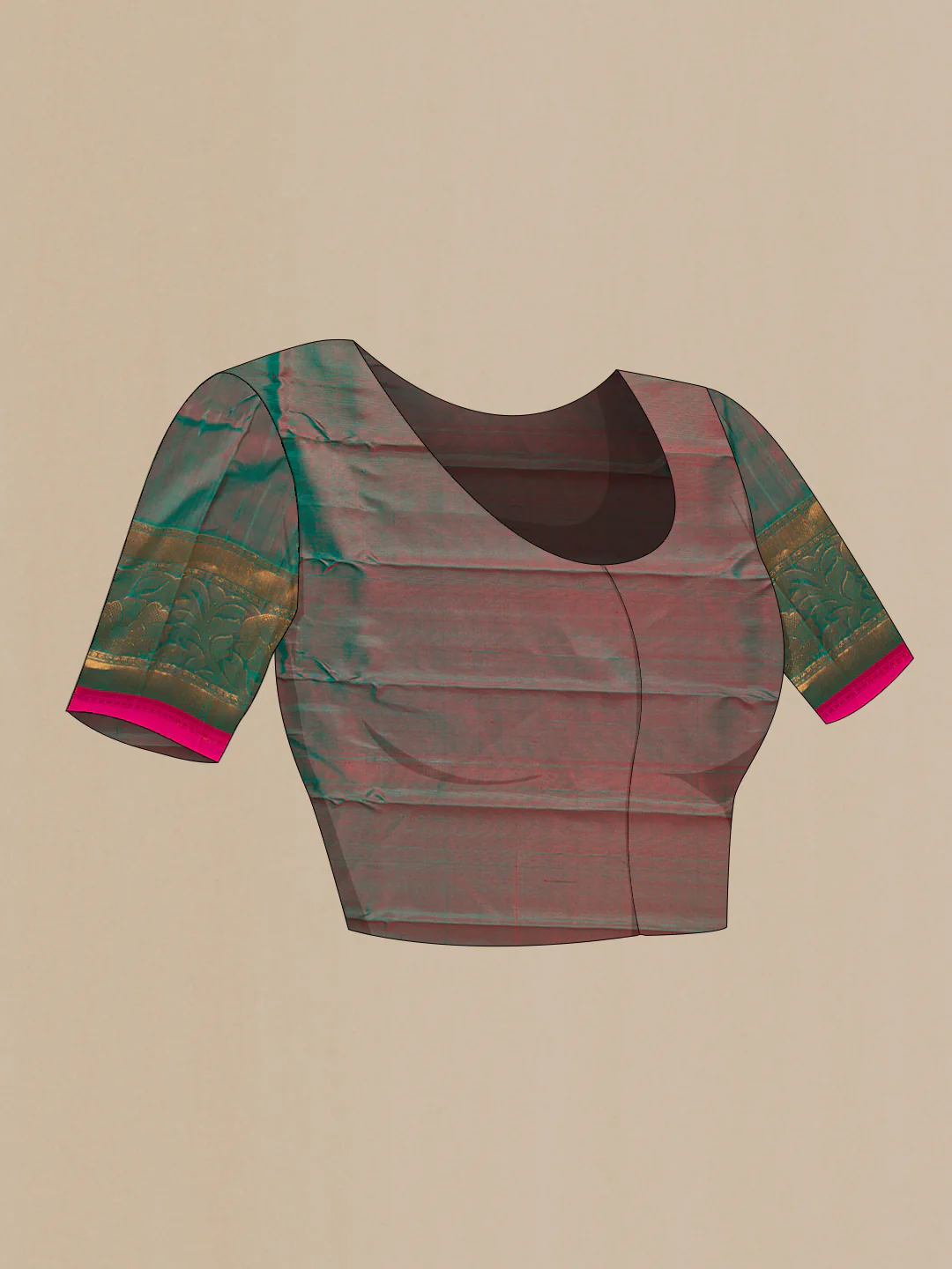 Pink Dual Tone Gadwal Silk Saree - Image 5