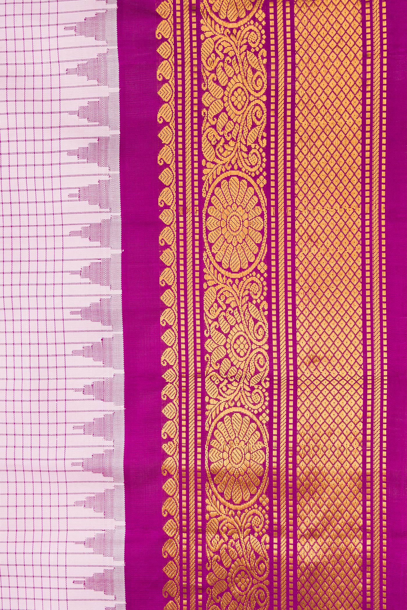 Rose pink Gadwal Silk Saree - Image 3