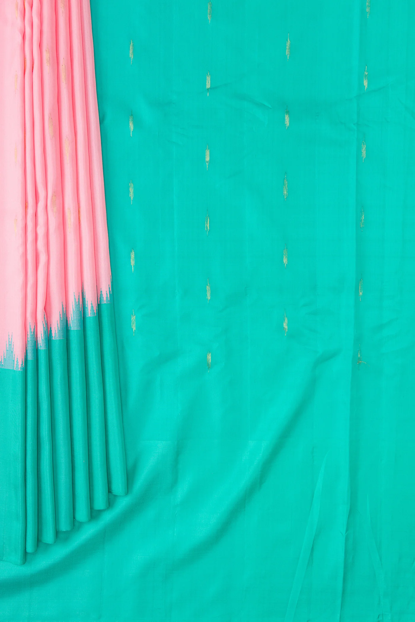 Rose pink Gadwal Silk Saree - Image 4