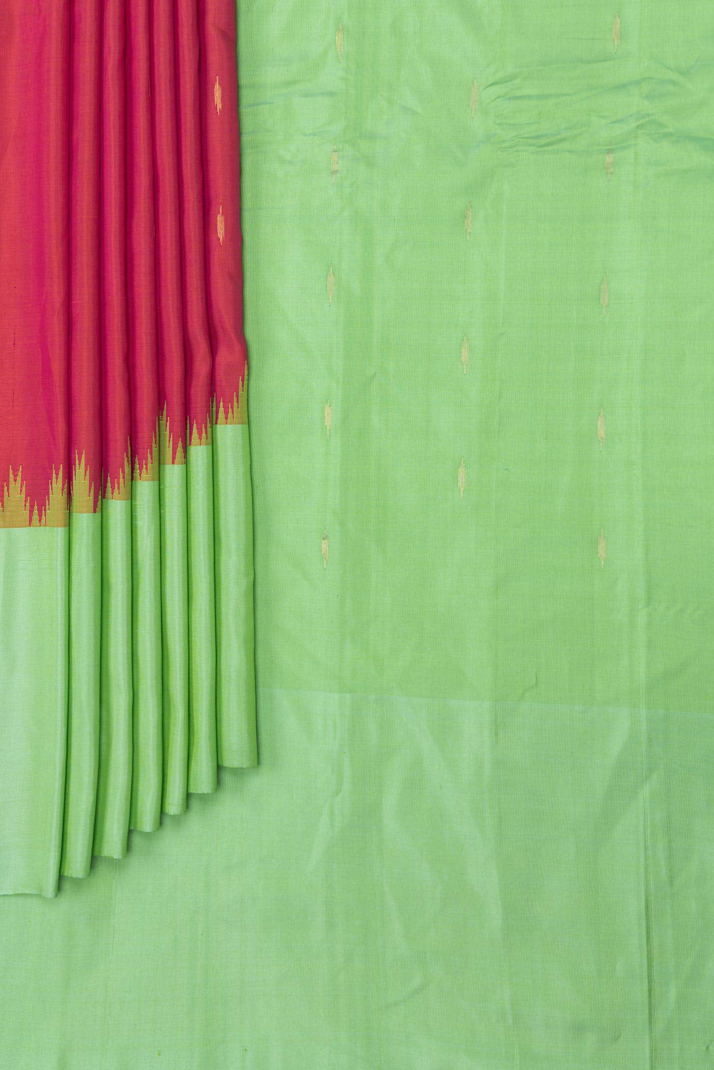Pink Dual Tone Gadwal Silk Saree - Image 2