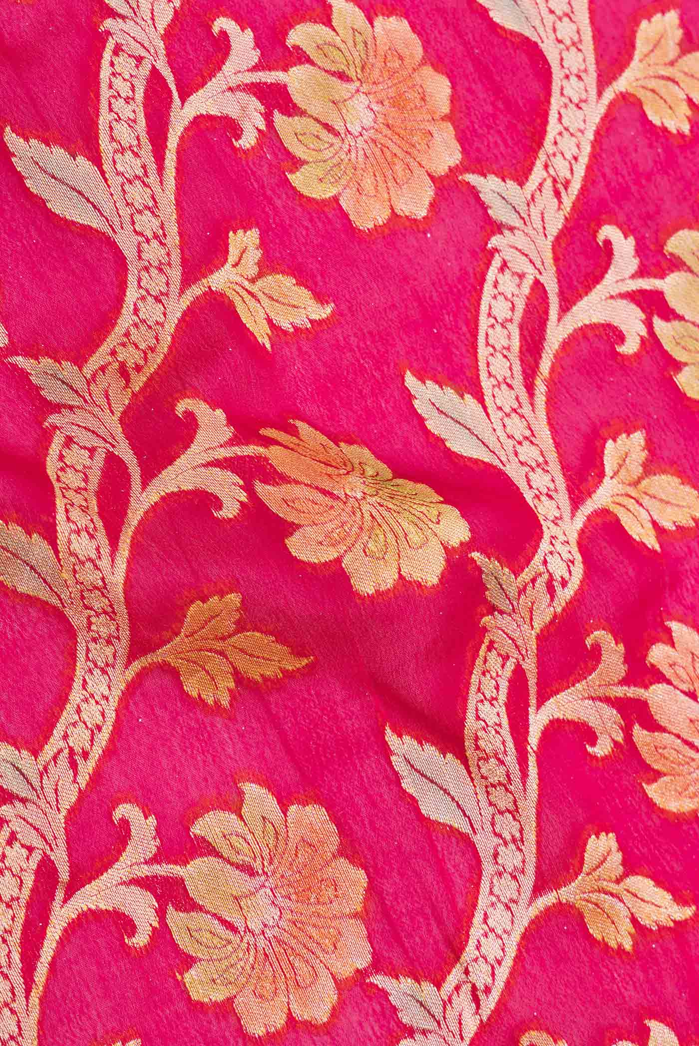 Pink Dual Tone Georgette Saree - Image 2