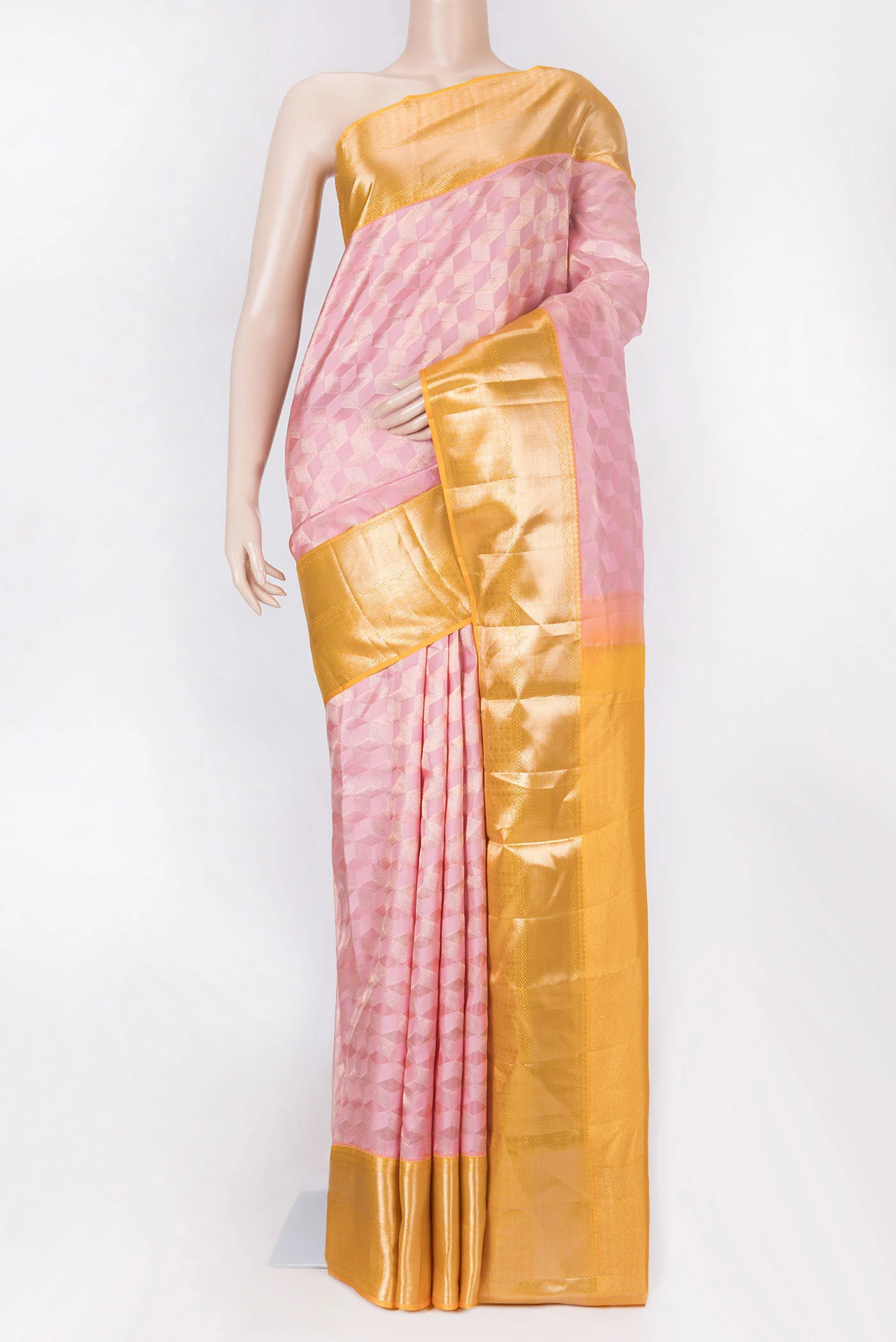 Pink Dual Tone Kanchipuram Saree