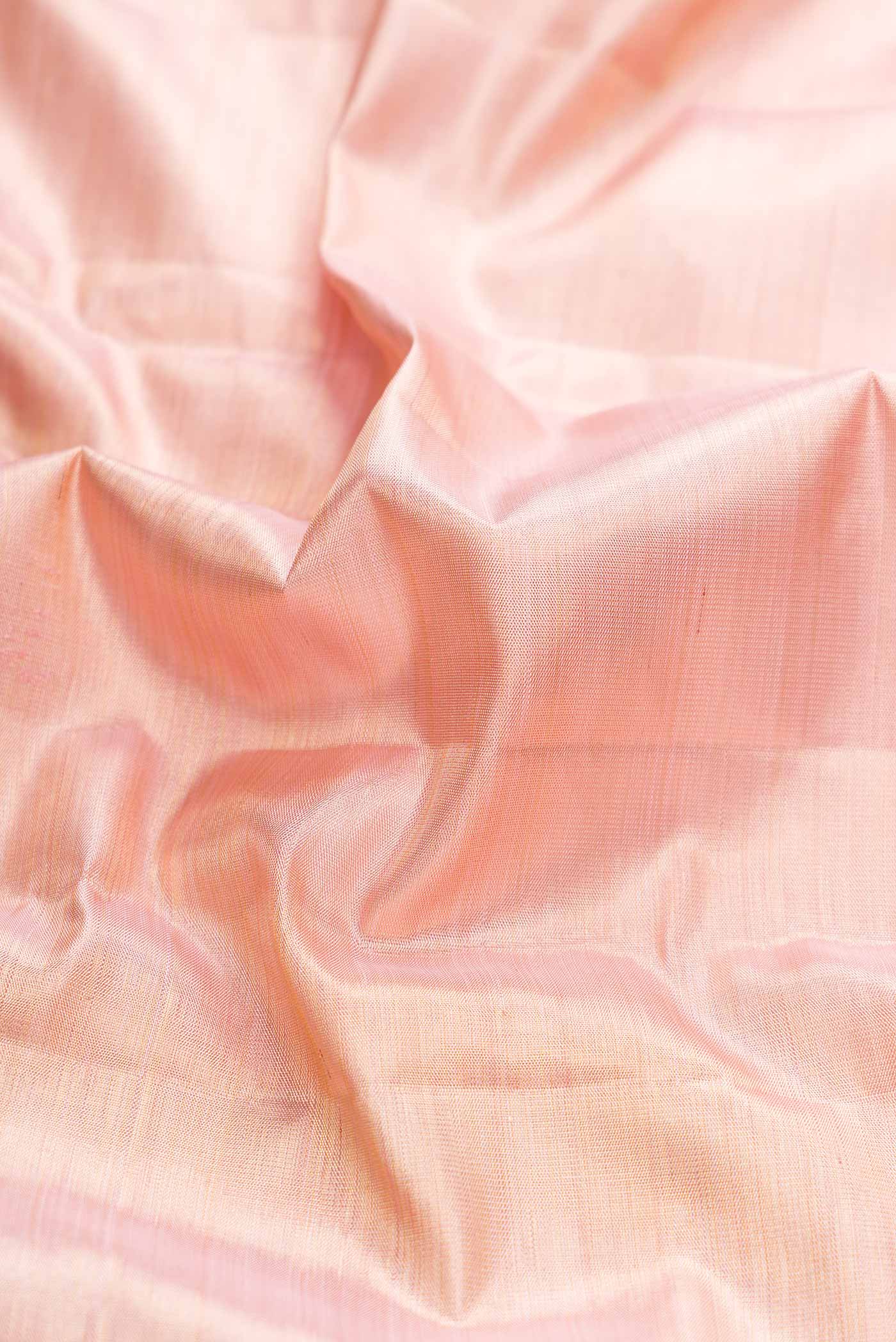Rose Gold Dual Tone Kanchipuram Tissue Silk Saree - Image 2