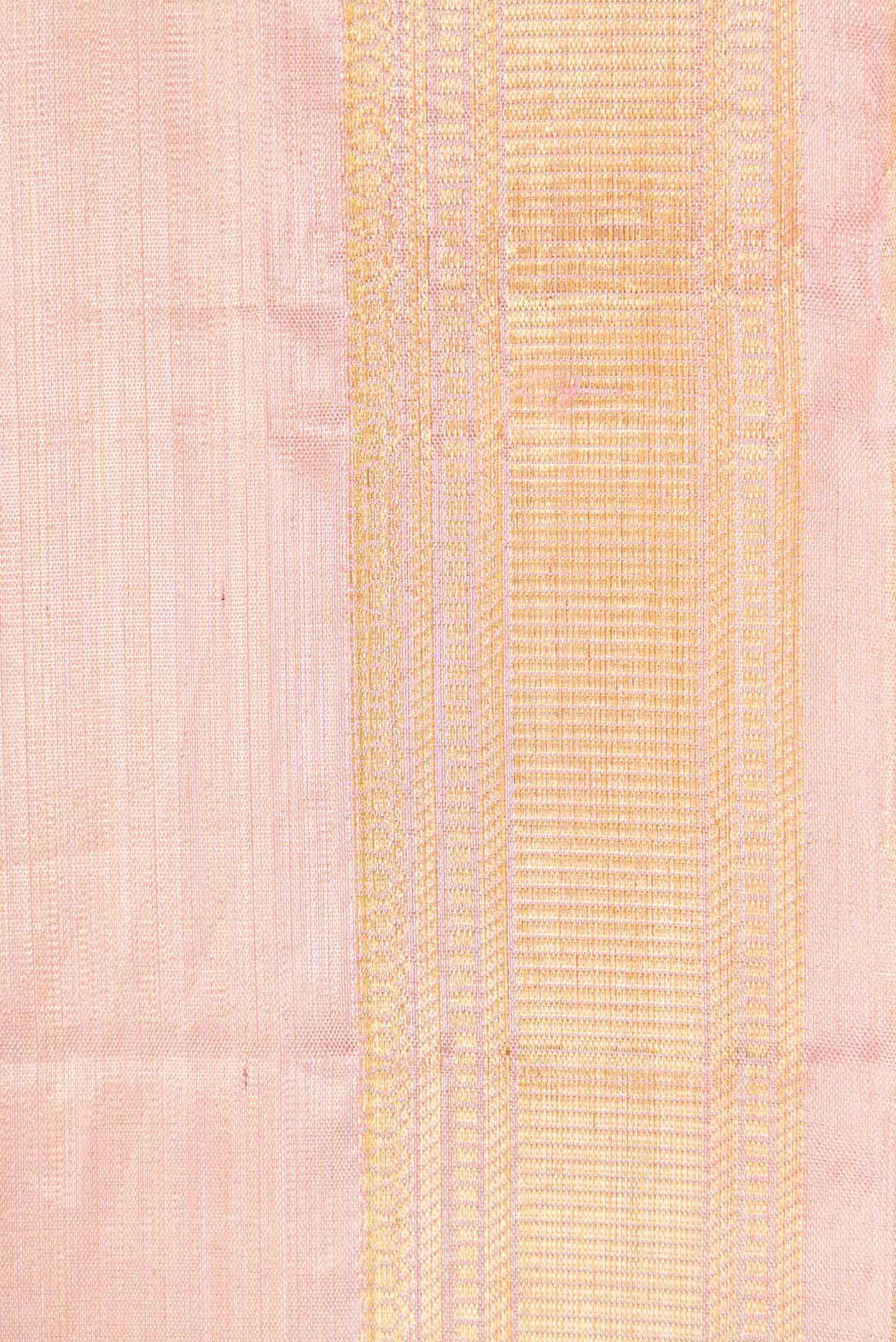 Rose Gold Dual Tone Kanchipuram Tissue Silk Saree - Image 3
