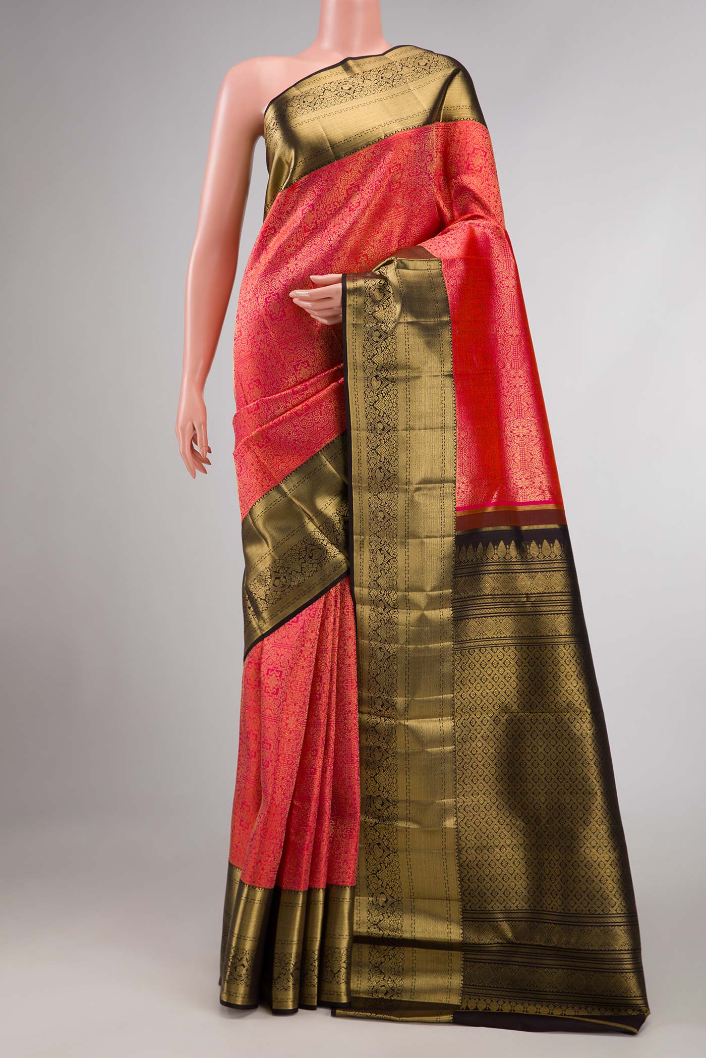 Pink Dual Tone Kanchipuram Saree