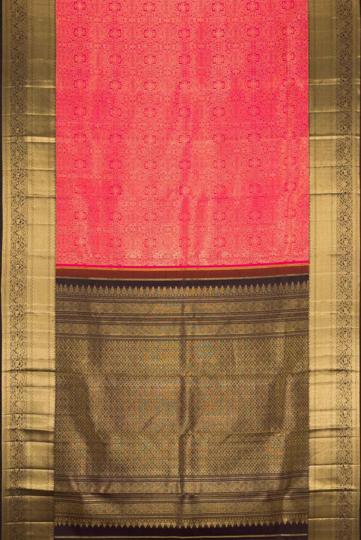 Pink Dual Tone Kanchipuram Saree - Image 6