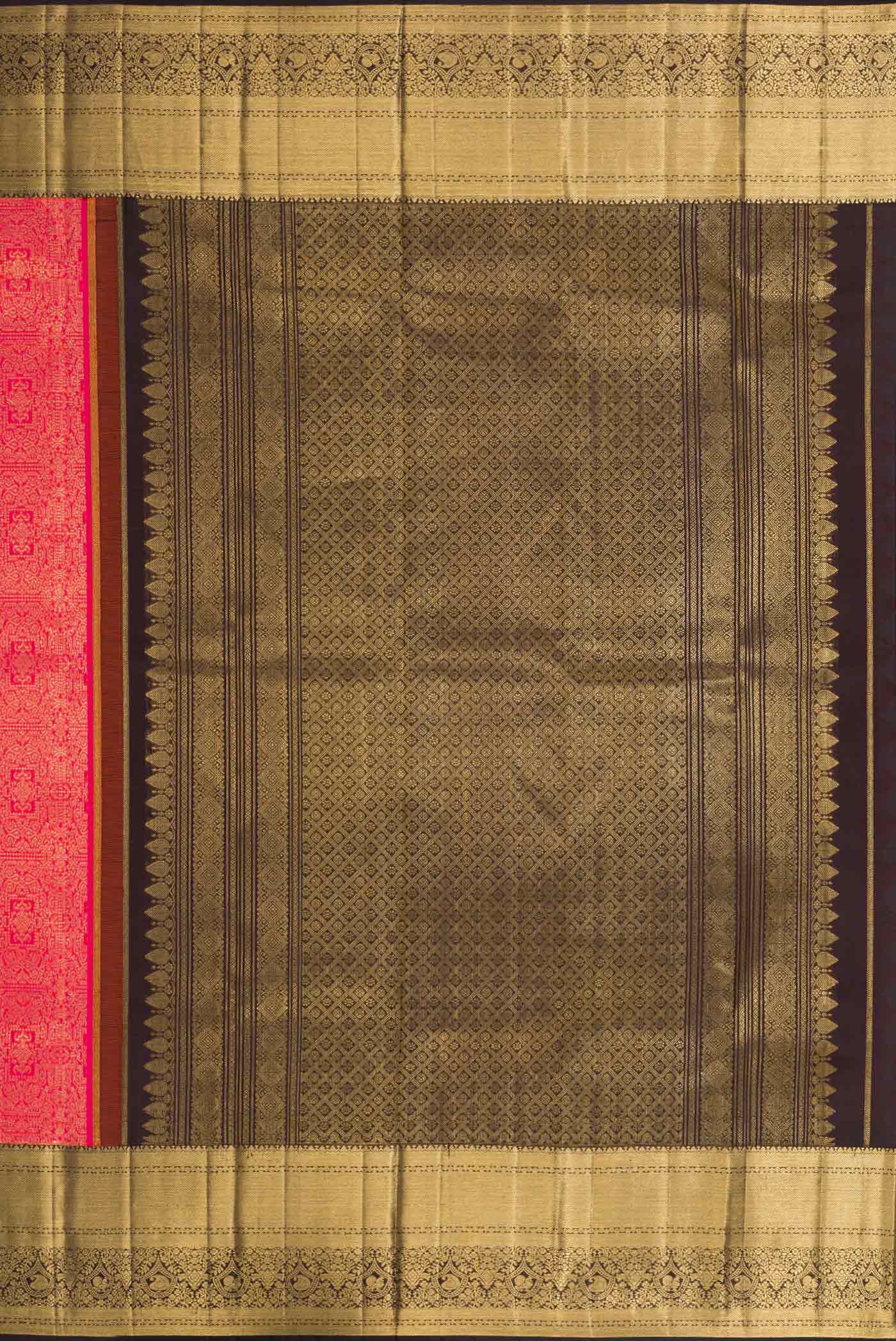 Pink Dual Tone Kanchipuram Saree - Image 7