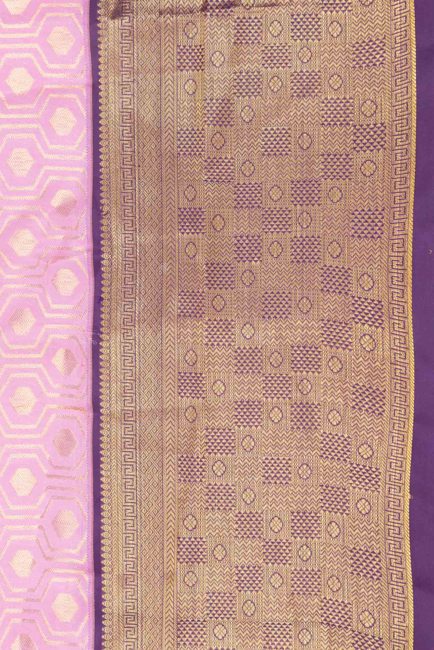 Pink Dual Tone Kanchipuram Saree - Image 3