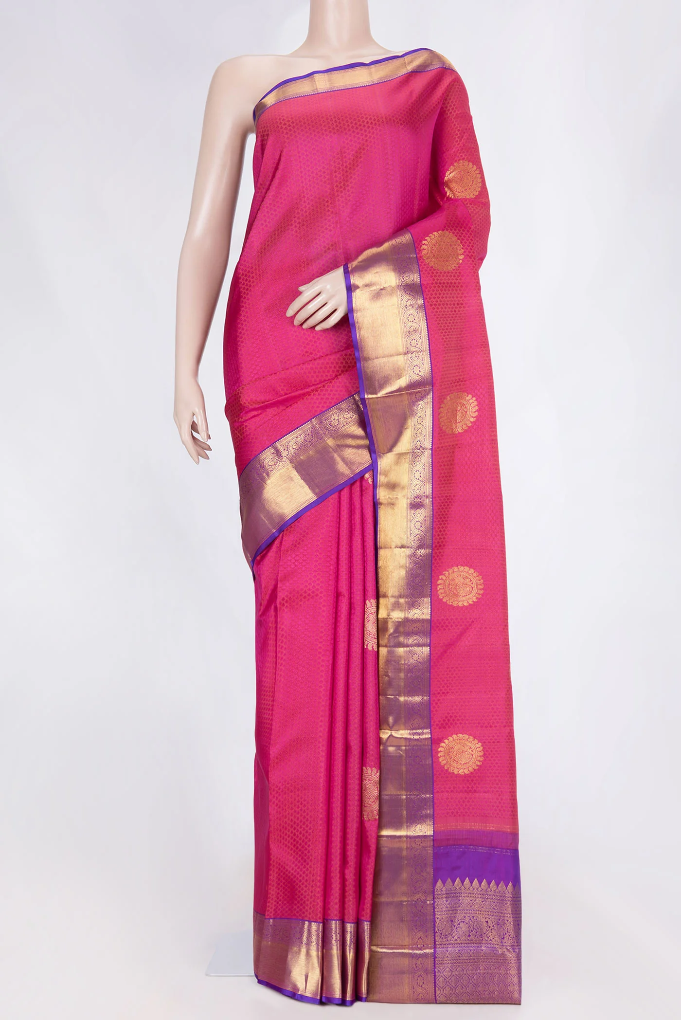 Pink Dual Tone Kanchipuram Saree